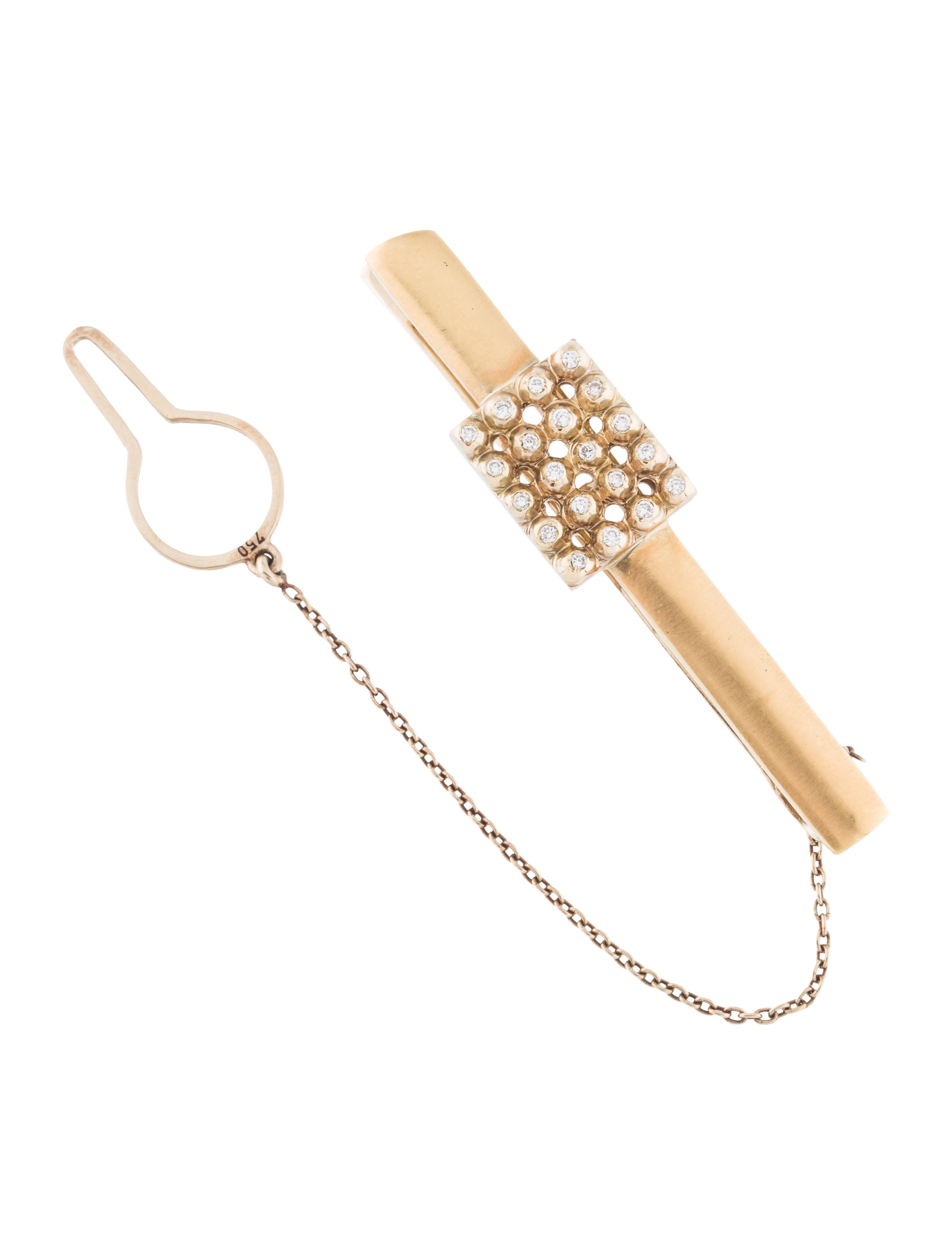 Tie Clip 18K Diamond Tie Clip 18K Yellow Gold Tie Pins and Clips, Pins TIECL20024 The RealReal