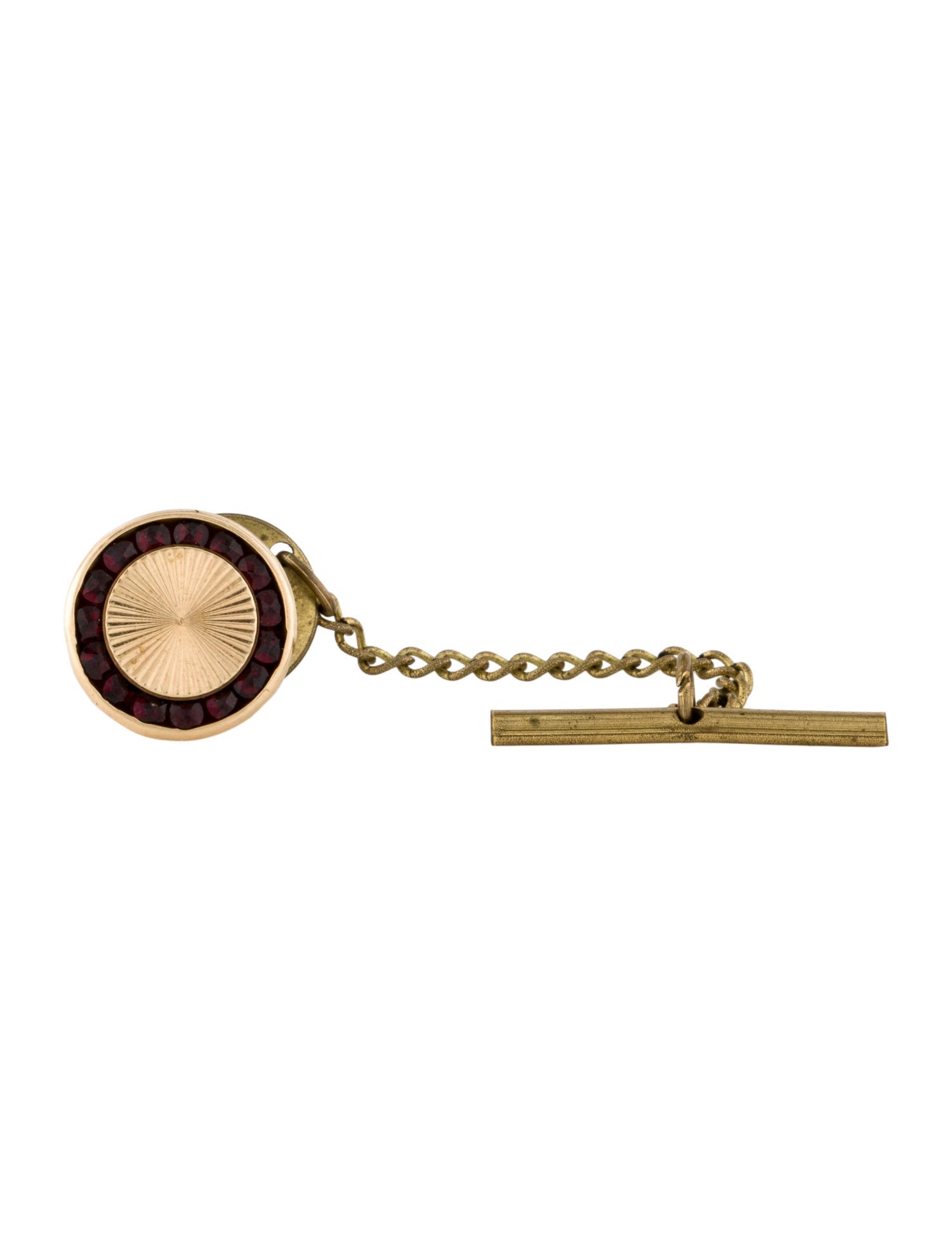 Tie Clip  14K Garnet Tie Tac