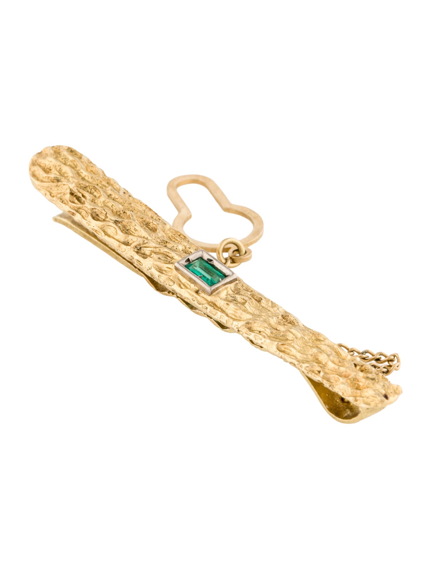 Tie Clip 18K Emerald Tie Clip
