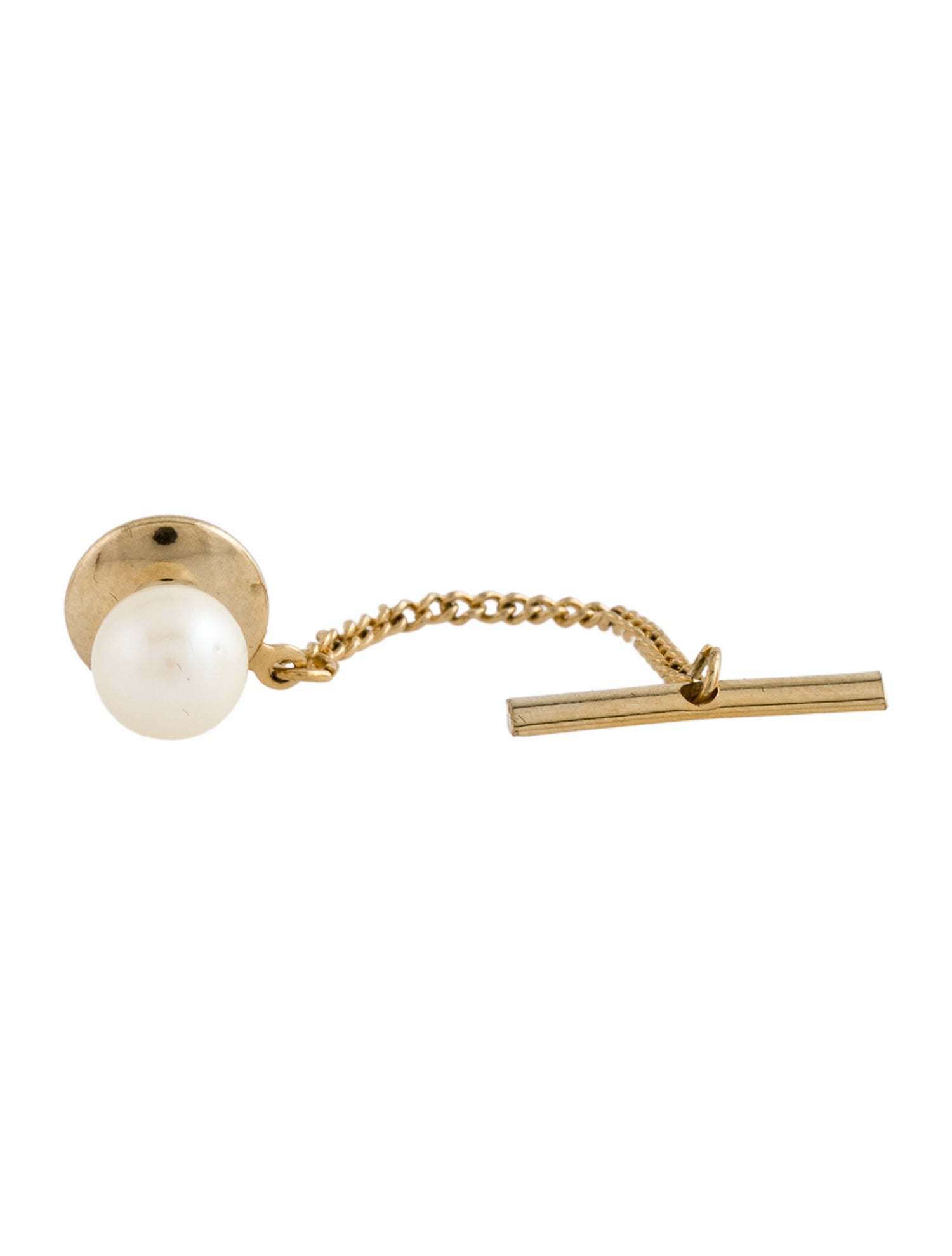 Tie Clip 14K Pearl Tie Tack