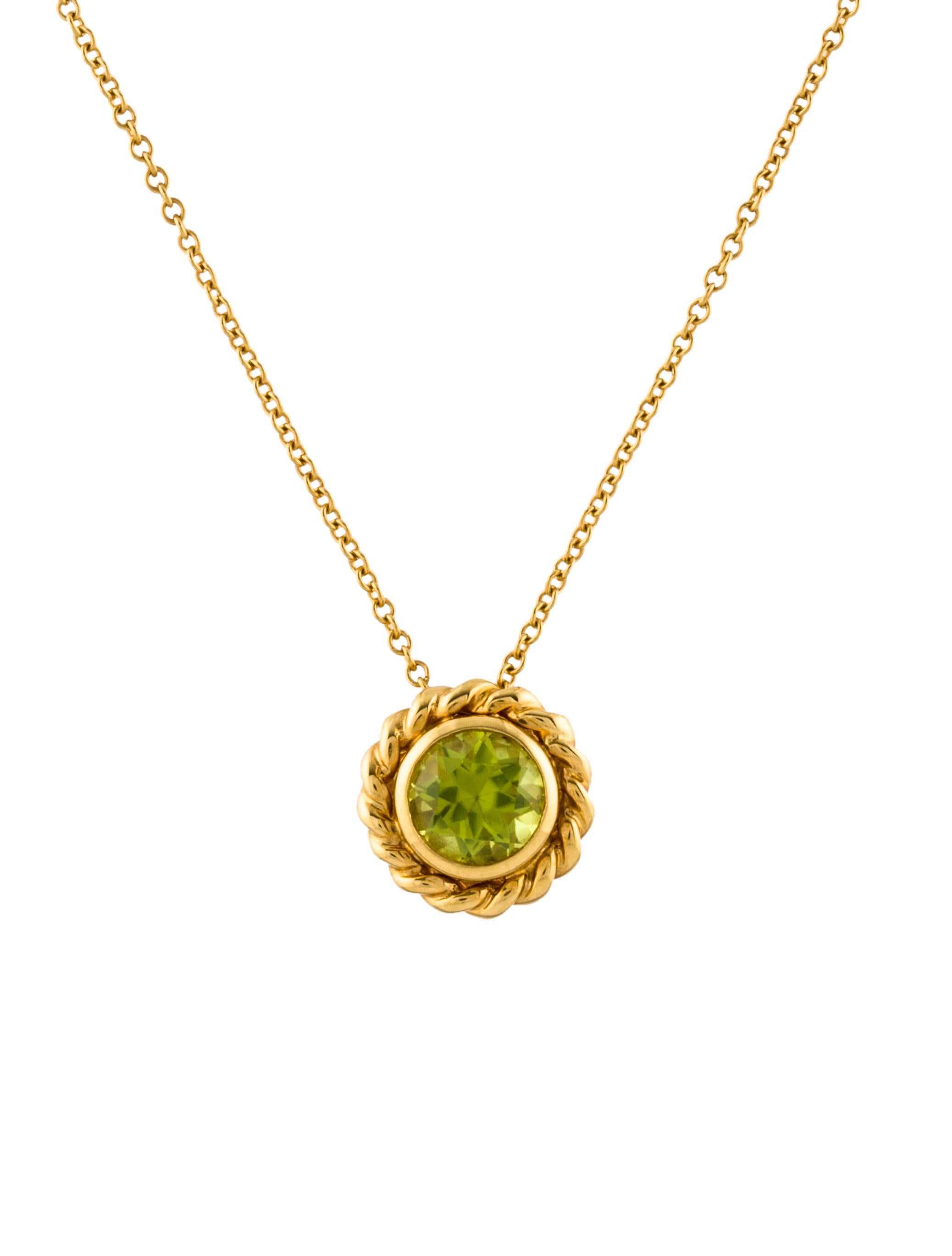 Tiffany & Co. 18K Peridot Pendant Necklace