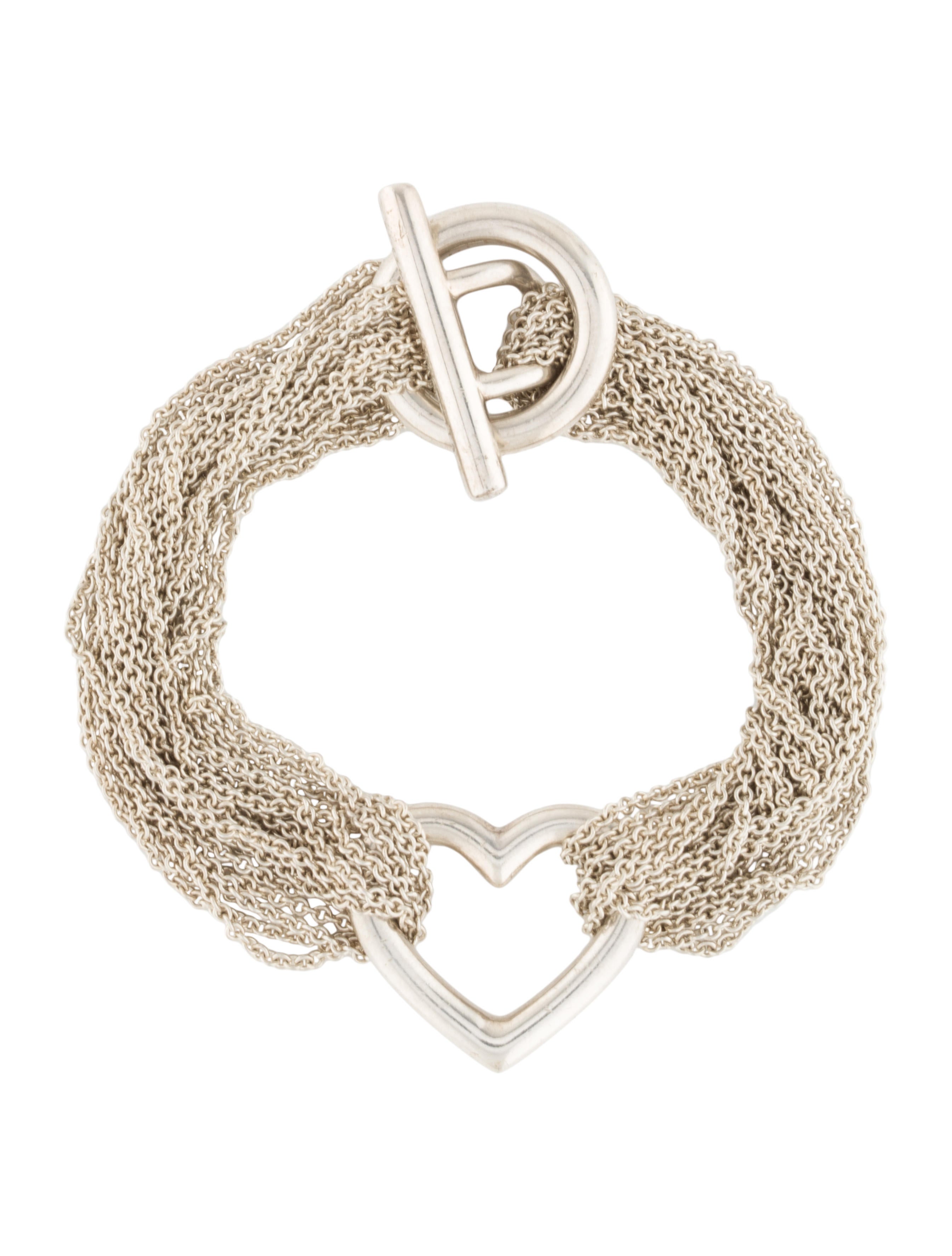 Tiffany & Co. Mesh Heart Bracelet Sterling Silver Link, Bracelets