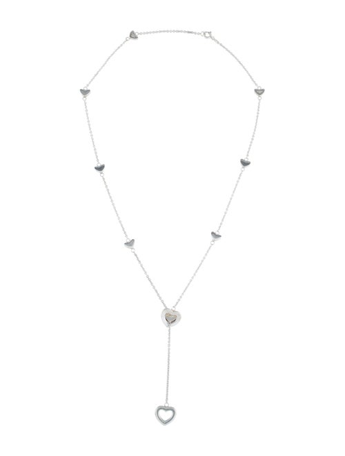Tiffany & Co. Stencil Heart Lariat Necklace Silver
