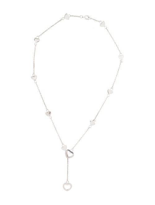 Tiffany & Co. Stencil Heart Lariat Necklace Silver