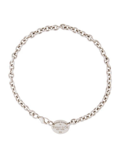 Tiffany & Co. Return to Tiffany Oval Tag Choker Si