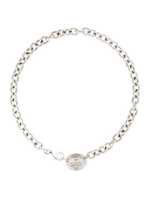 Tiffany & Co. Return to Tiffany Oval Tag Choker Si
