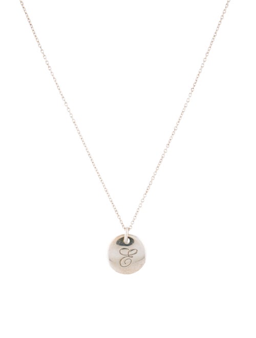 Tiffany & Co. Tiffany Notes 'E' Charm Necklace Sil