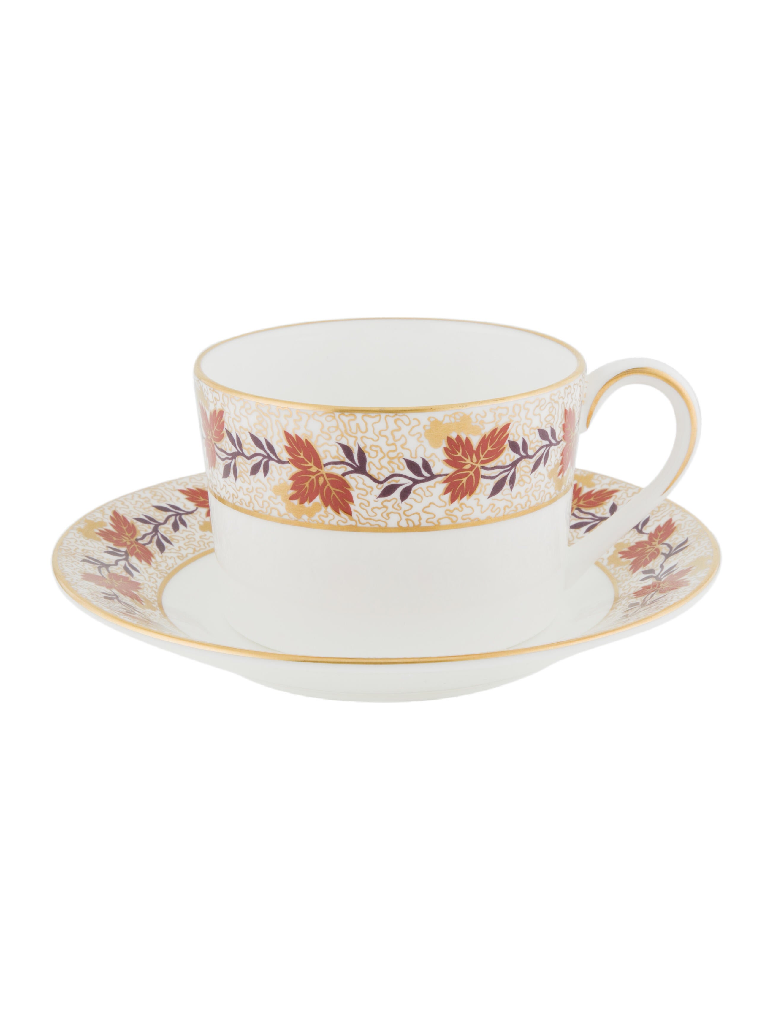 Tiffany & Co. 3Piece Red Vine Tea Set White Serveware, Tabletop