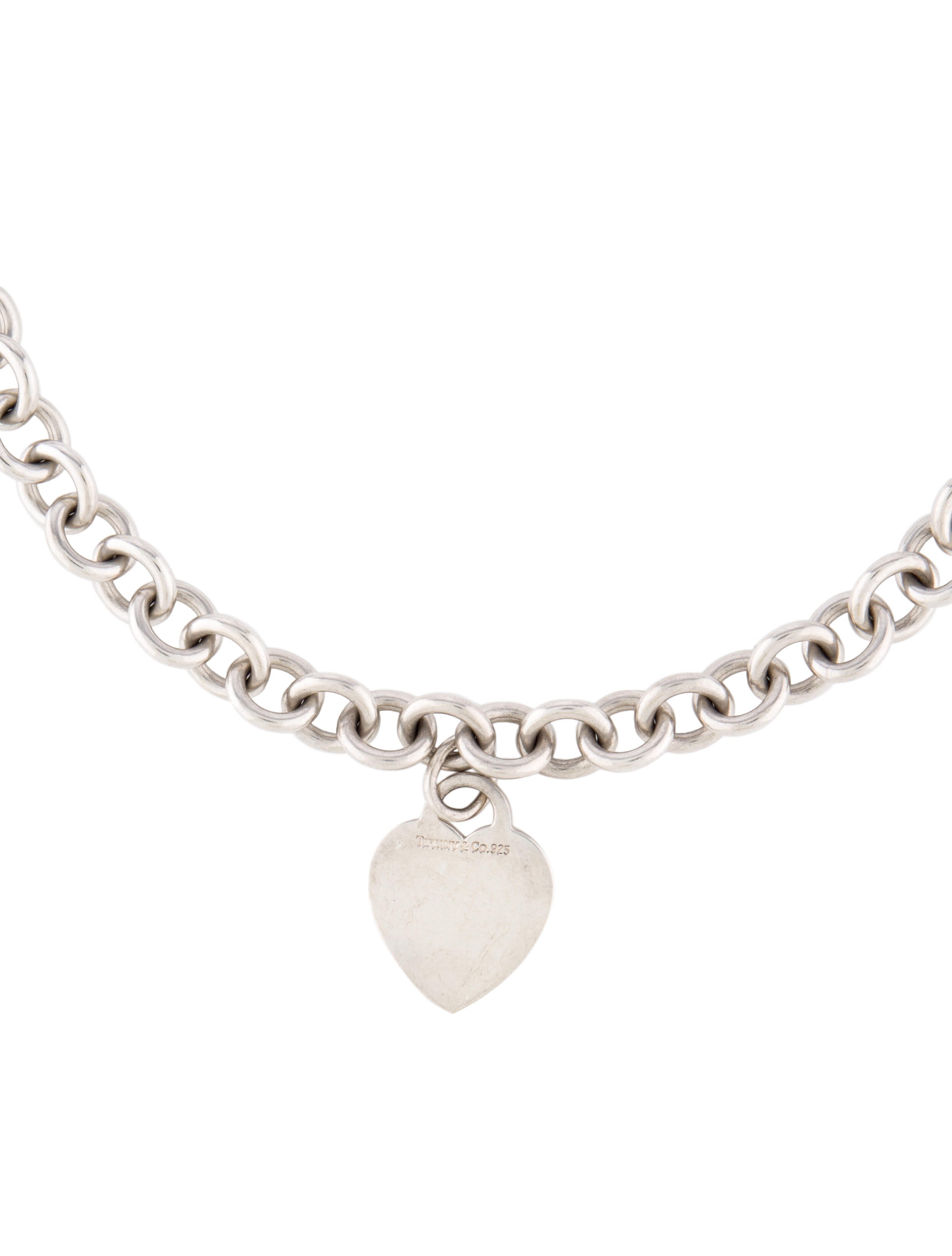 Tiffany & Co. Heart Tag Chain Link Necklace Sterling Silver Chain