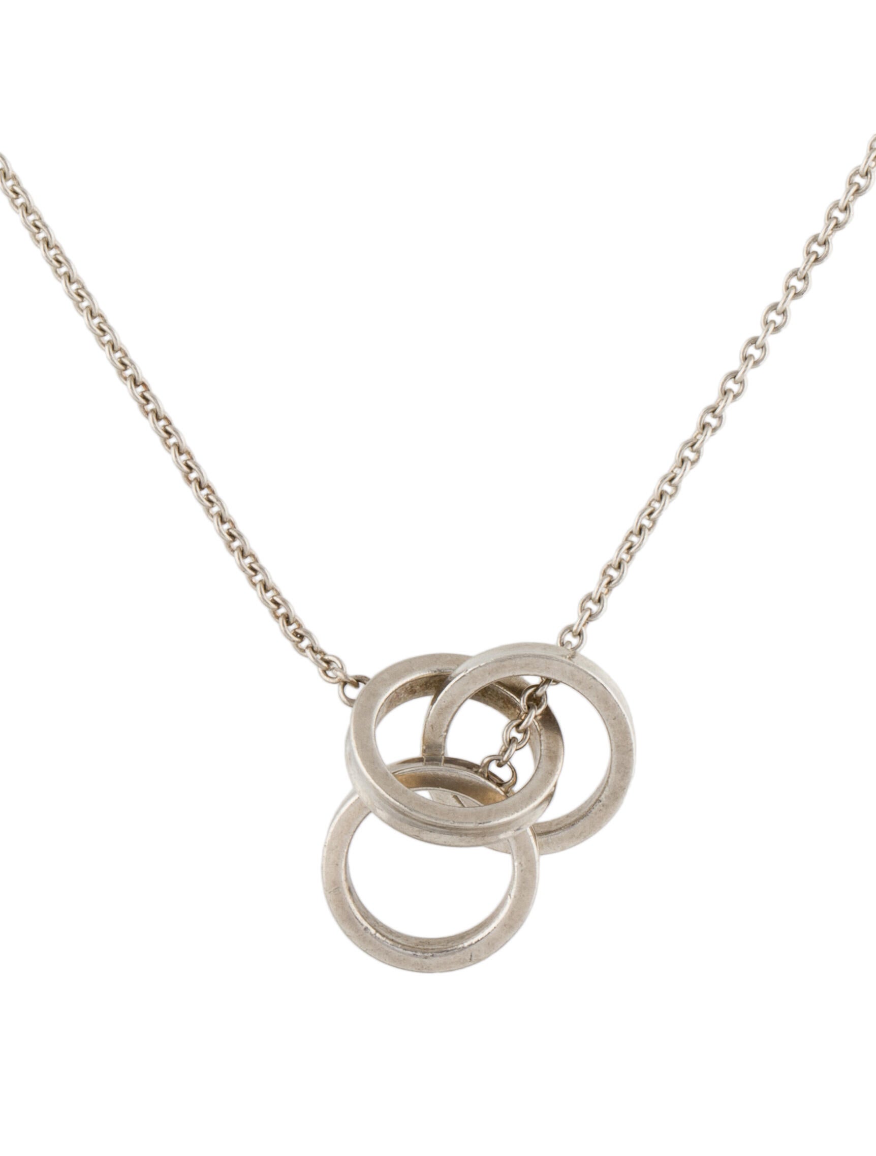 Tiffany & Co. 1837 Interlocking Circles Lariat Necklace Silver