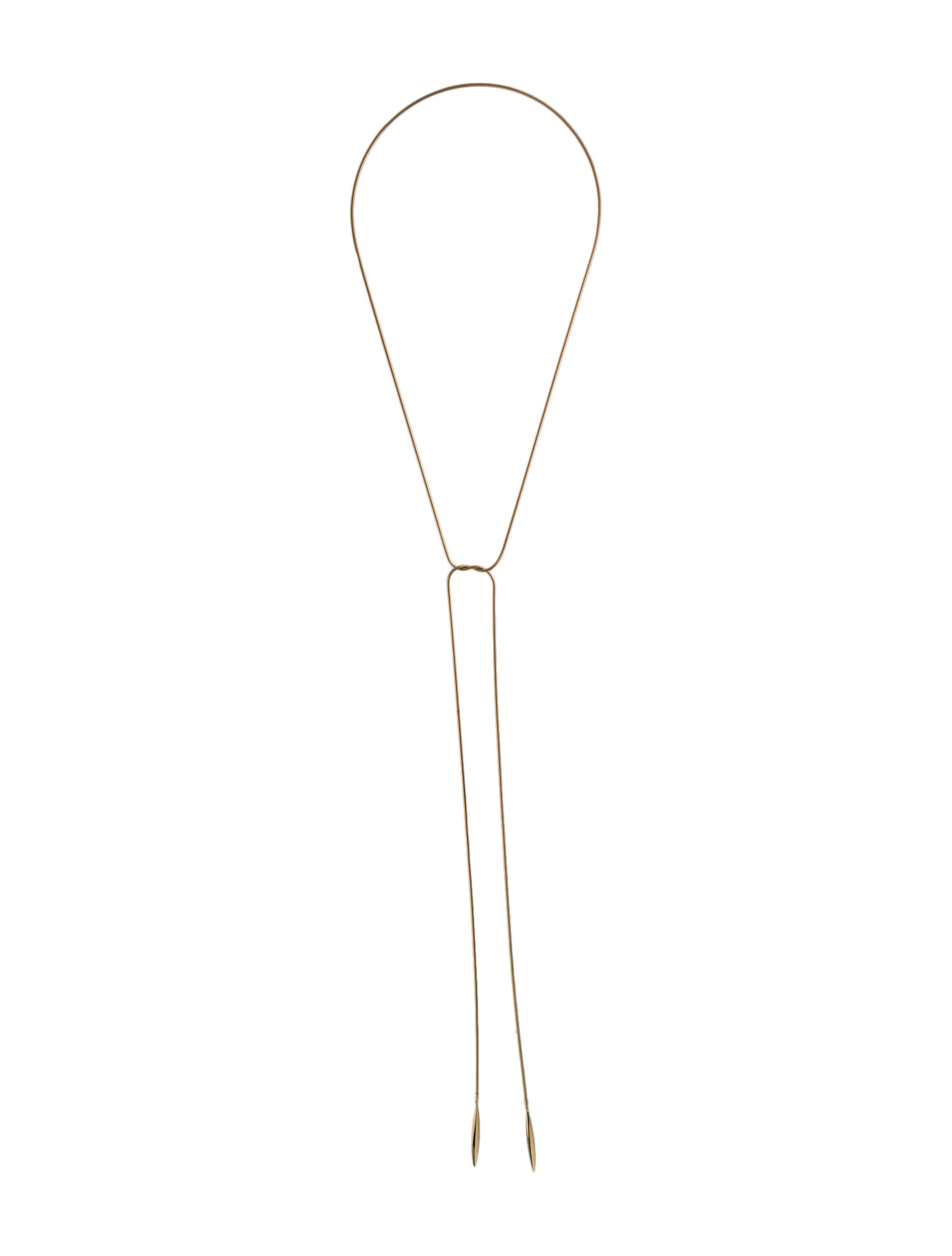 Tiffany & Co. 18K Feather Lariat Necklace