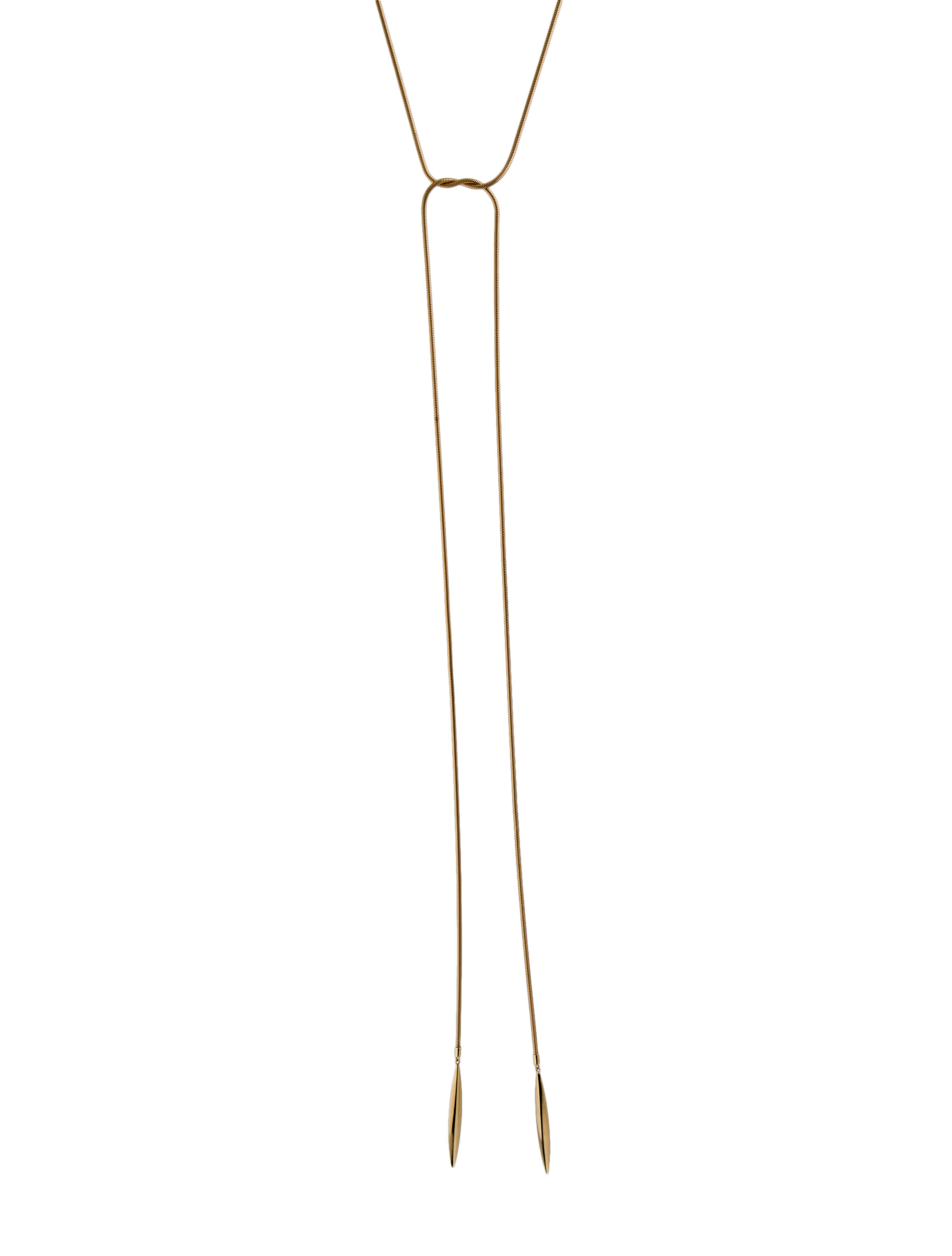 Tiffany & Co. 18K Feather Lariat Necklace