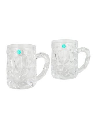 Tiffany & Co. Pair of Rock-Cut Crystal Beer Mugs