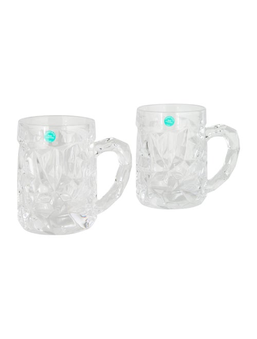 Tiffany & Co. Pair of Rock-Cut Crystal Beer Mugs