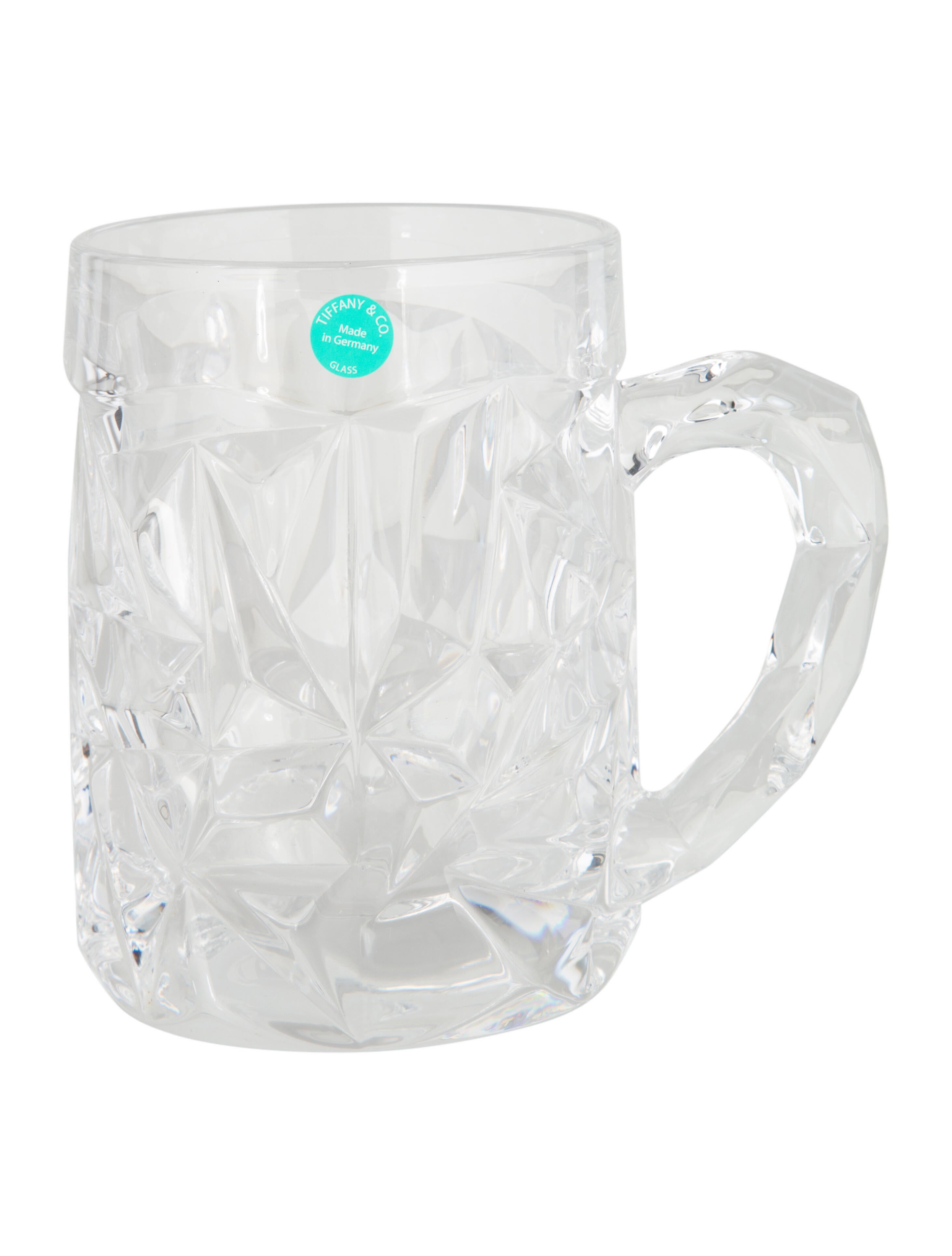 Tiffany & Co. Pair of Rock-Cut Crystal Beer Mugs