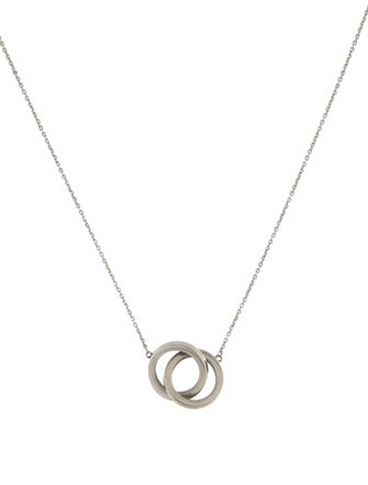 Tiffany & Co. 18K Diamond Double Interlocking Circles Pendant Necklace