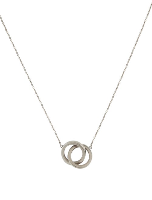 Tiffany & Co. 18K Diamond Double Interlocking Circles Pendant Necklace