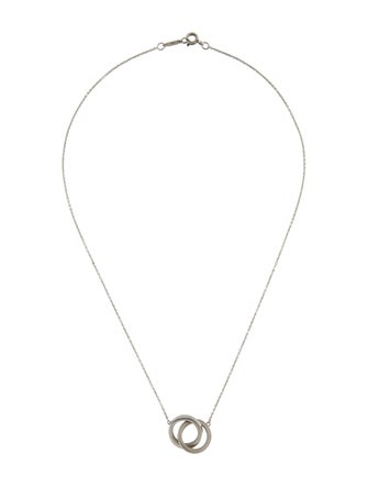 Tiffany & Co. 18K Diamond Double Interlocking Circles Pendant Necklace