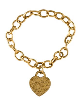 Tiffany & Co. 18K Notes Heart Charm Bracelet