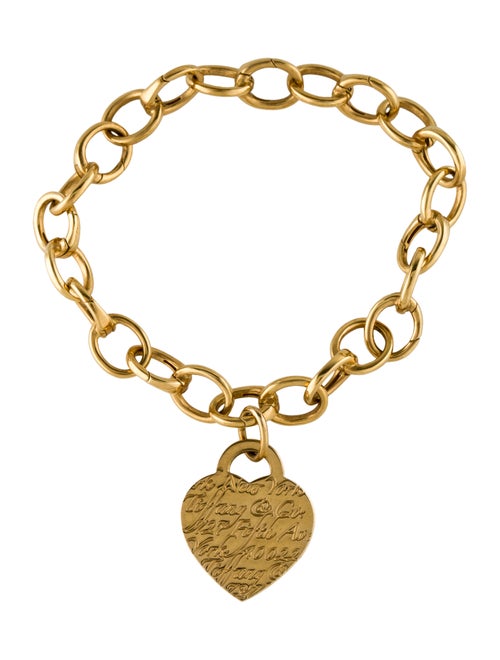 Tiffany & Co. 18K Notes Heart Charm Bracelet