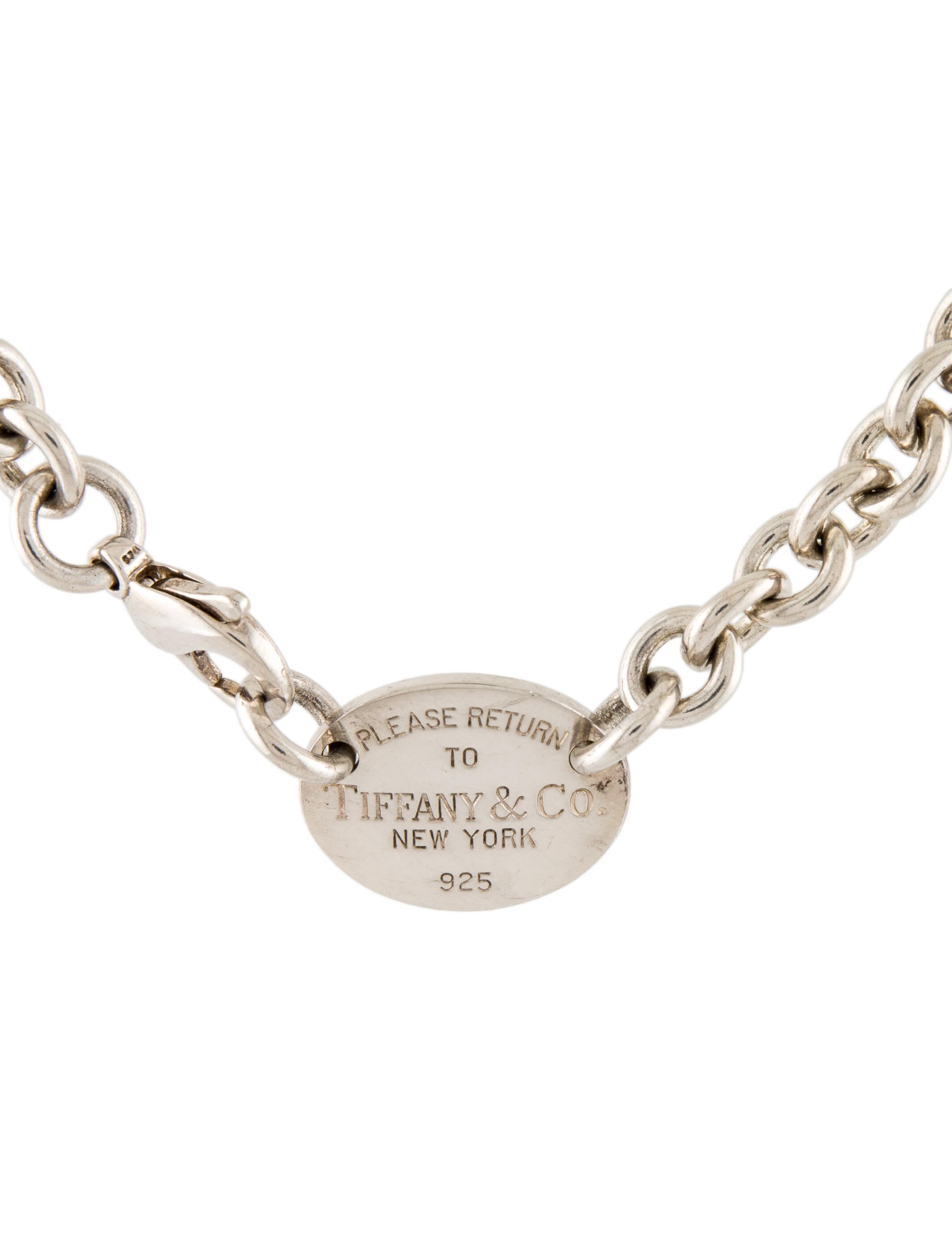 Tiffany \u0026 Co. Oval Tag Pendant Necklace 