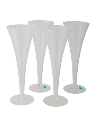 Tiffany & Co. Set of 4 Trumpet Champagne Flutes