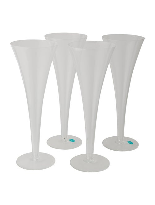 Tiffany & Co. Set of 4 Trumpet Champagne Flutes