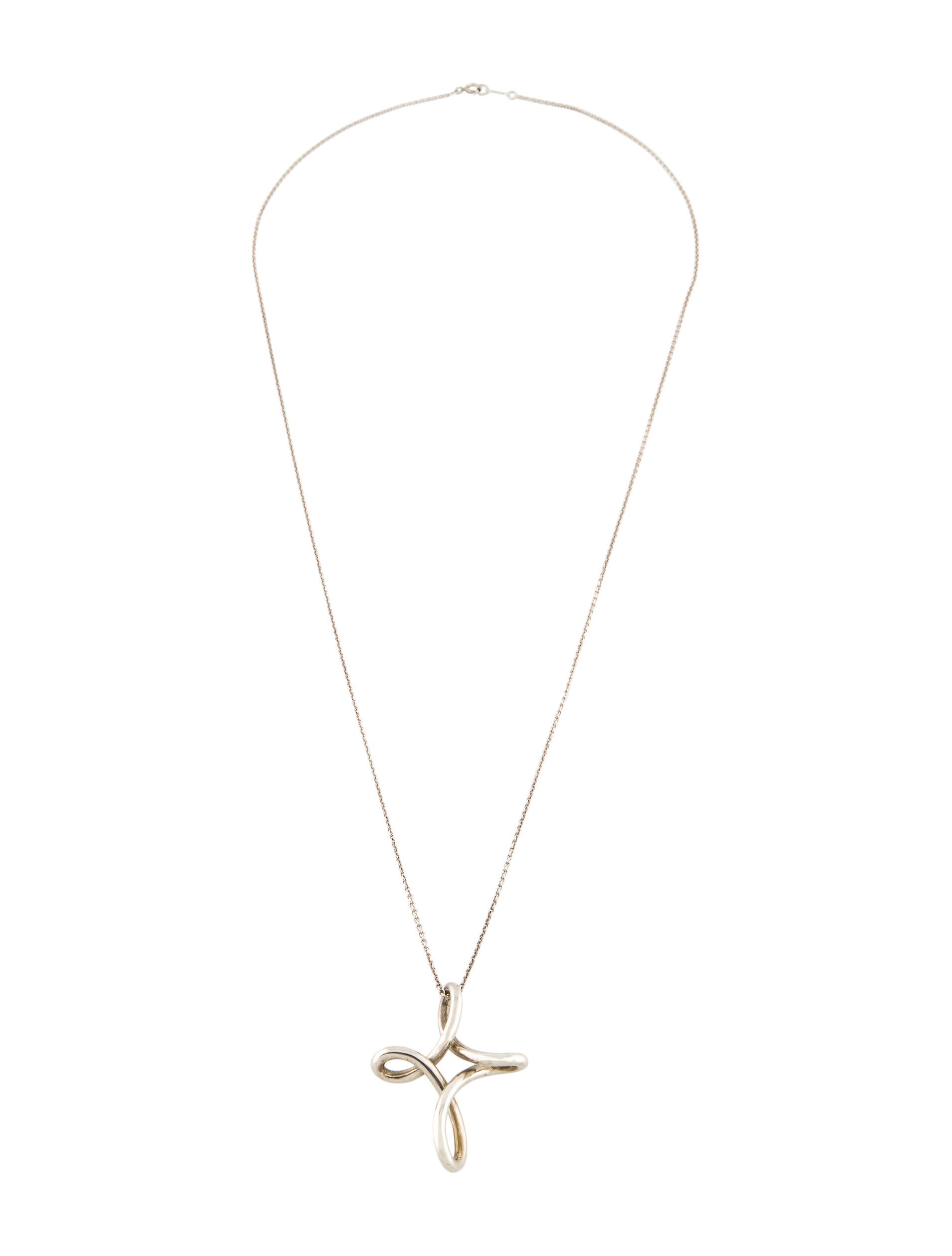 Tiffany & Co. Infinity Cross Pendant Sterling Silver Pendant Necklace, Necklaces TIF214703