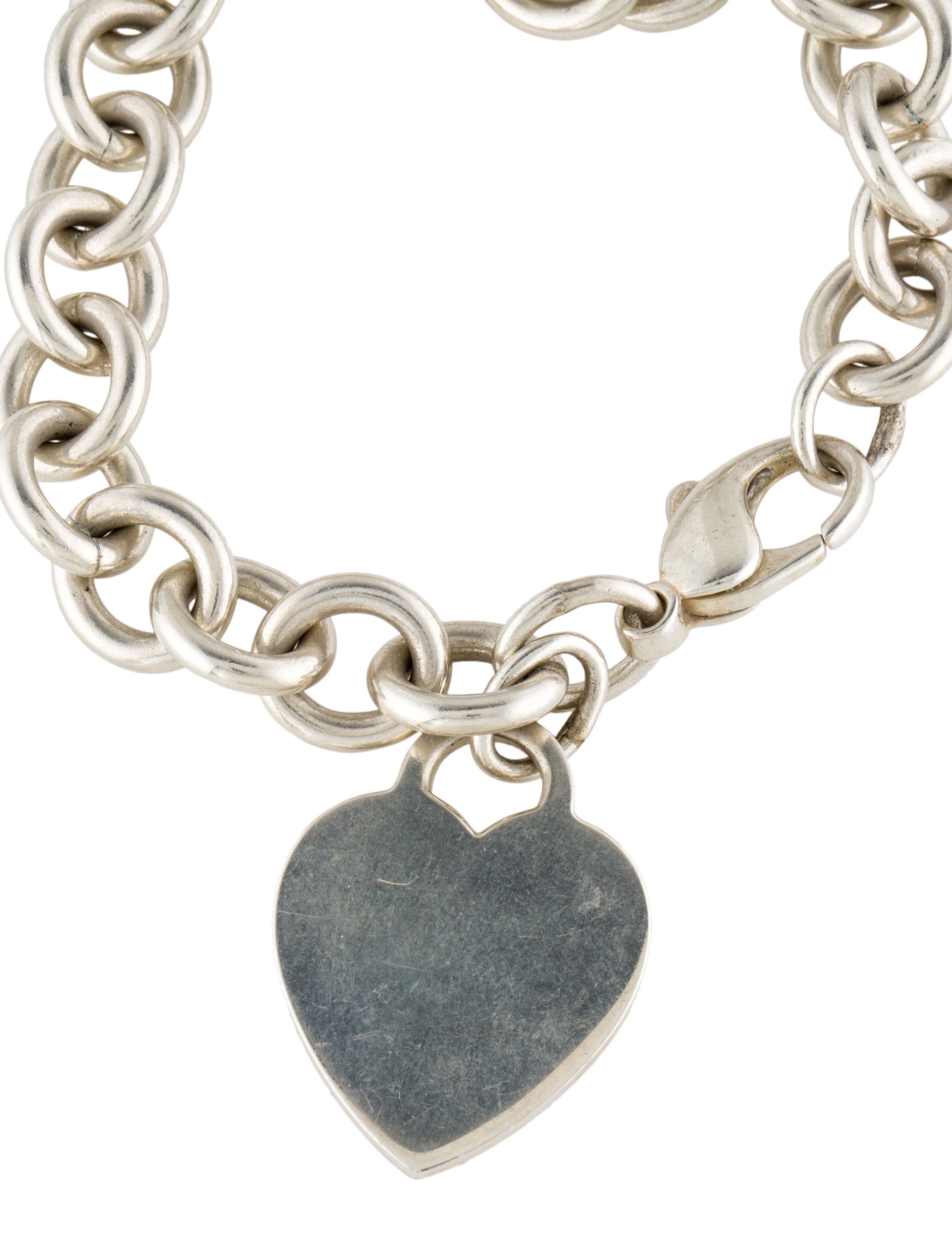 Tiffany & Co. Color Splash Heart Tag Charm Bracelet Sterling Silver