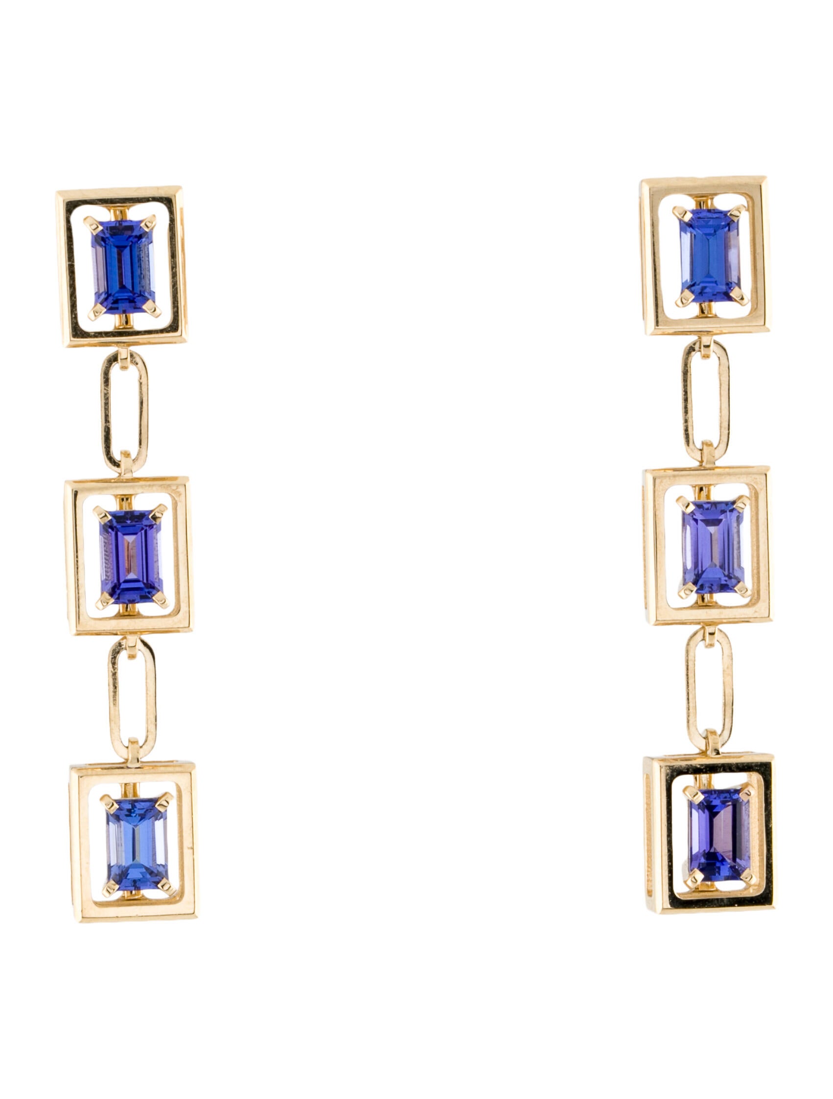 Tiffany & Co. 18K Tanzanite Jewel Box Drop Earrings - 18K