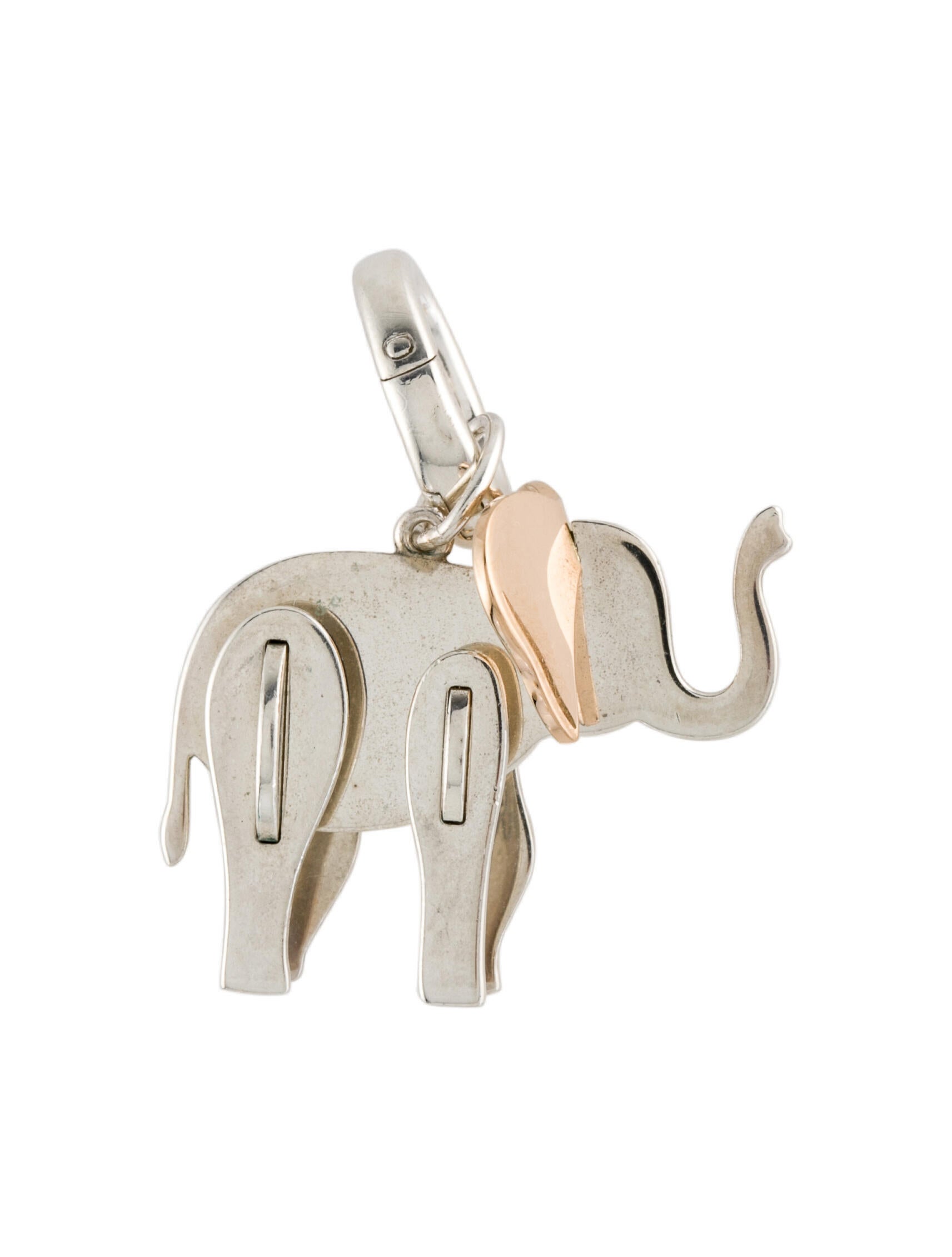 Tiffany & Co. TwoTone Save the Wild Elephant Pendant Necklace 18K Yellow Gold TIF217786