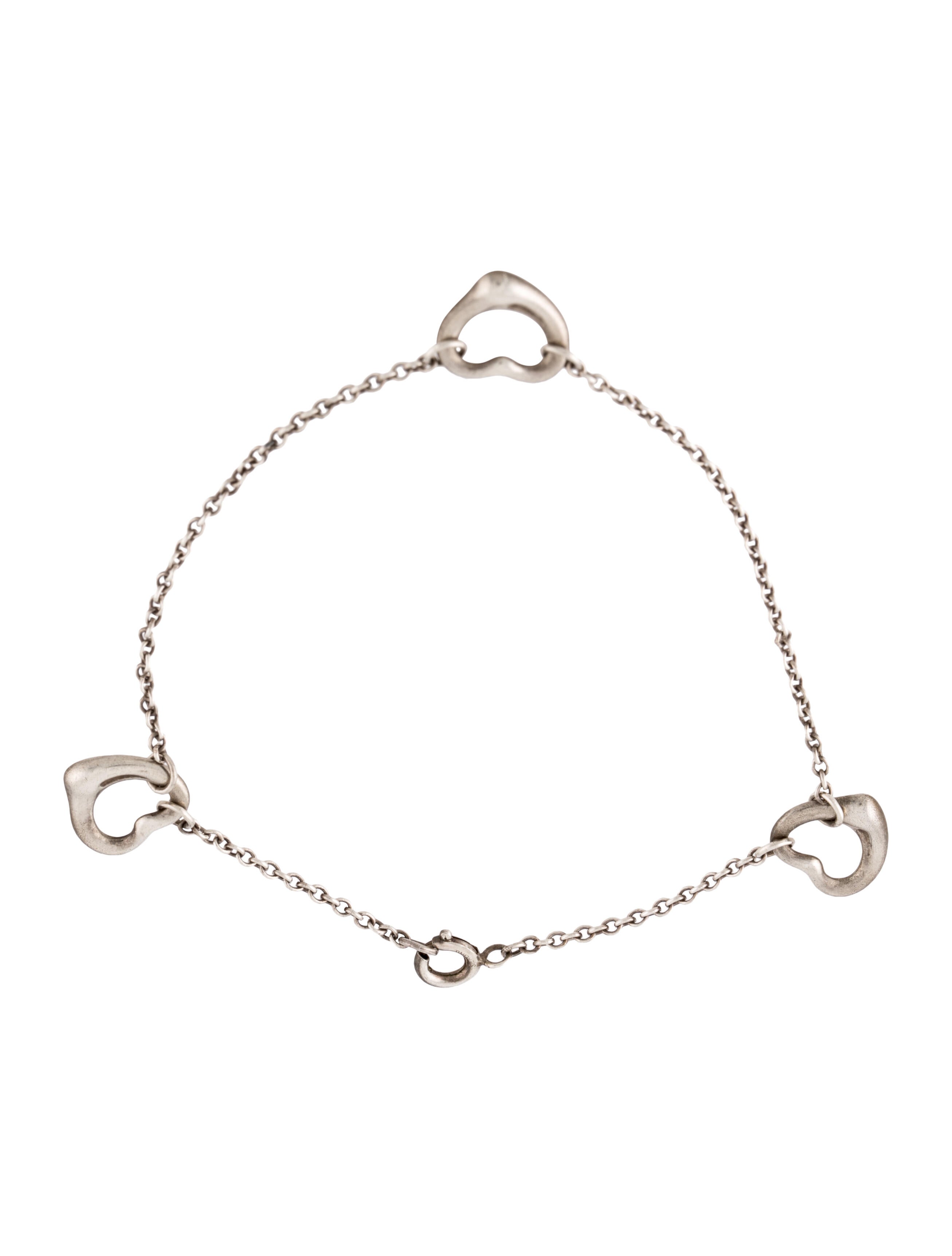 Tiffany & Co. Open Heart Station Bracelet Sterling Silver Link