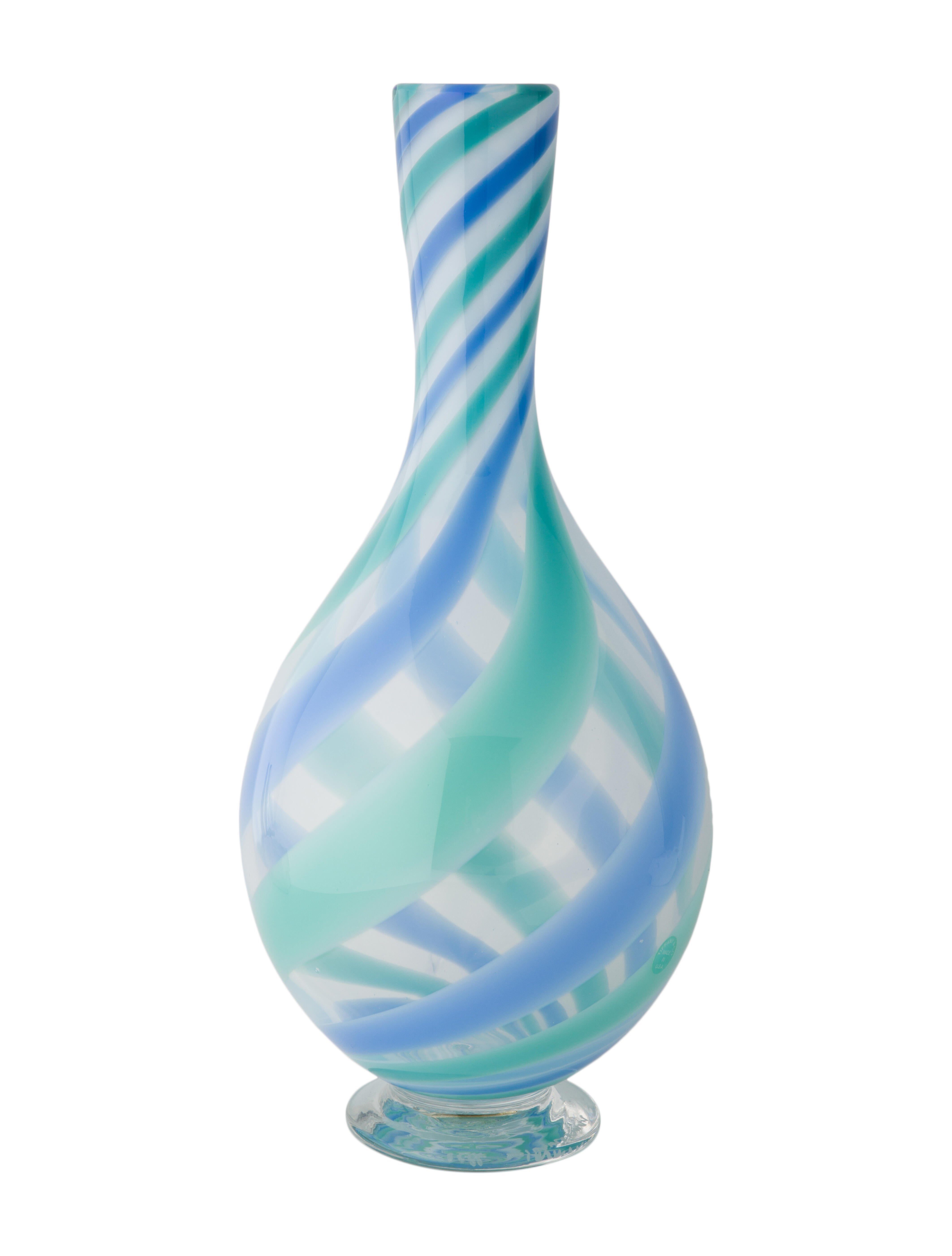 Tiffany & Co. Jeff Zimmerman Glass Vase Blue Decorative Accents