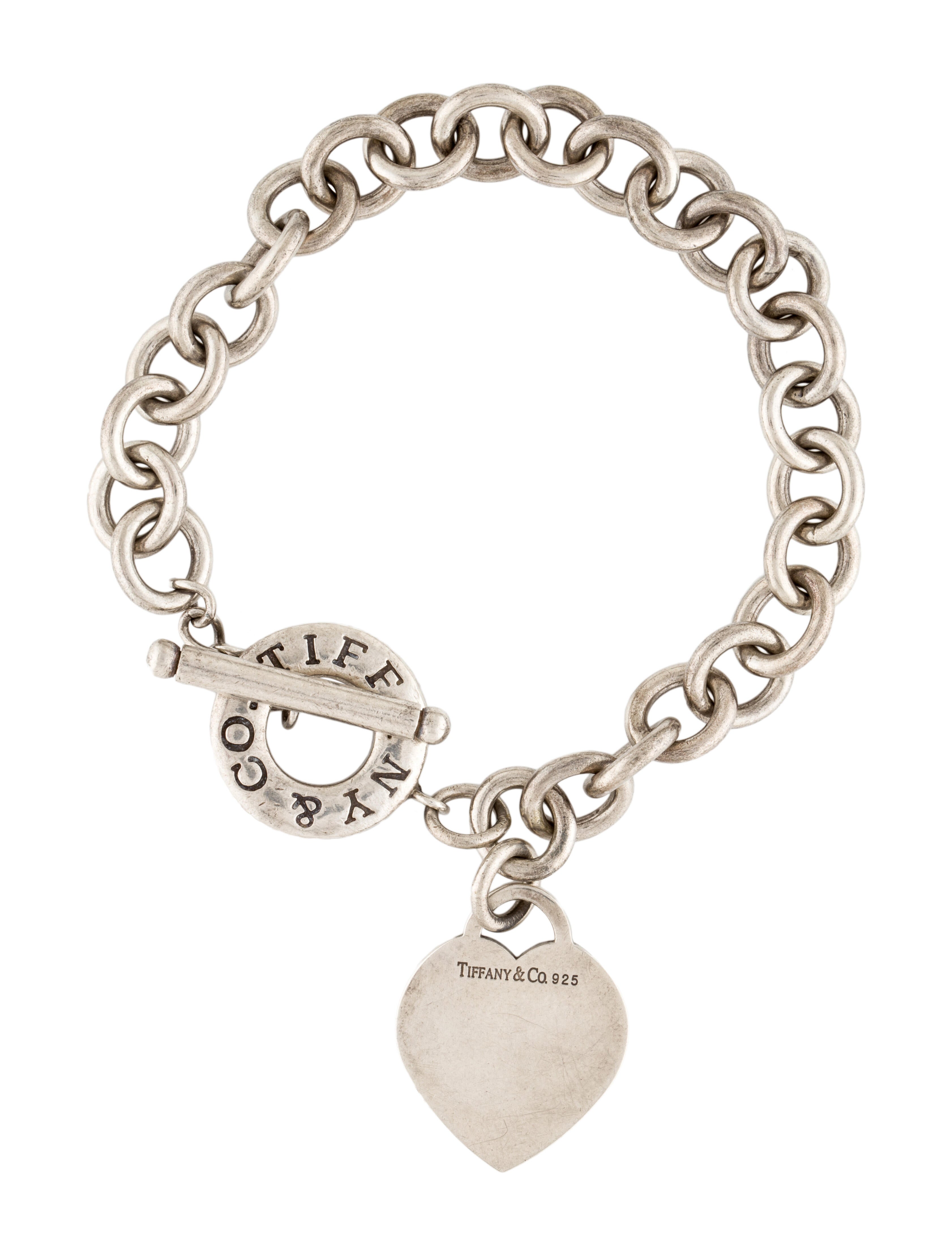 Tiffany & Co. Heart Tag Toggle Charm Bracelet Sterling Silver Charm, Bracelets TIF220867