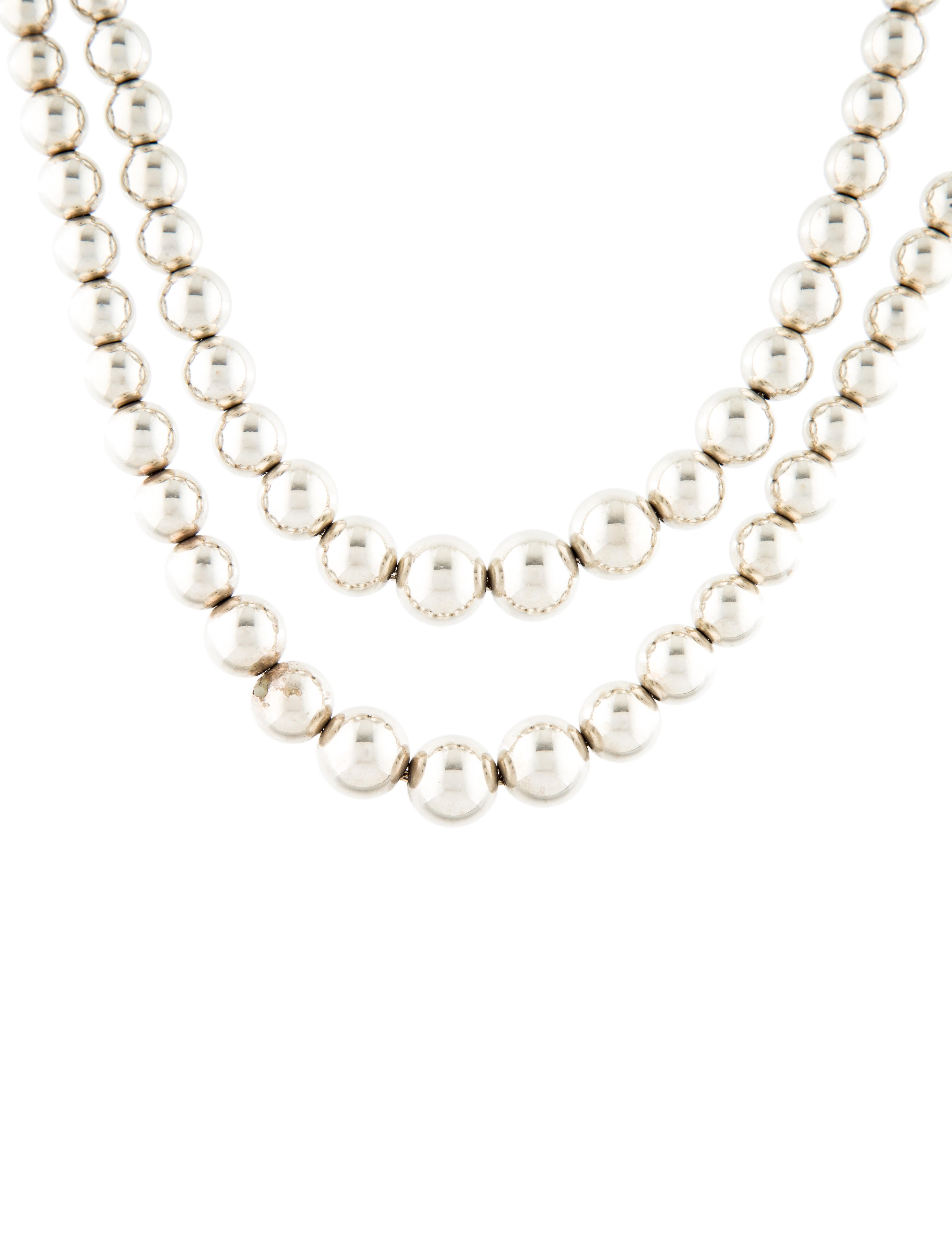 Tiffany & Co. Ball Bead Necklace Sterling Silver Bead Strand