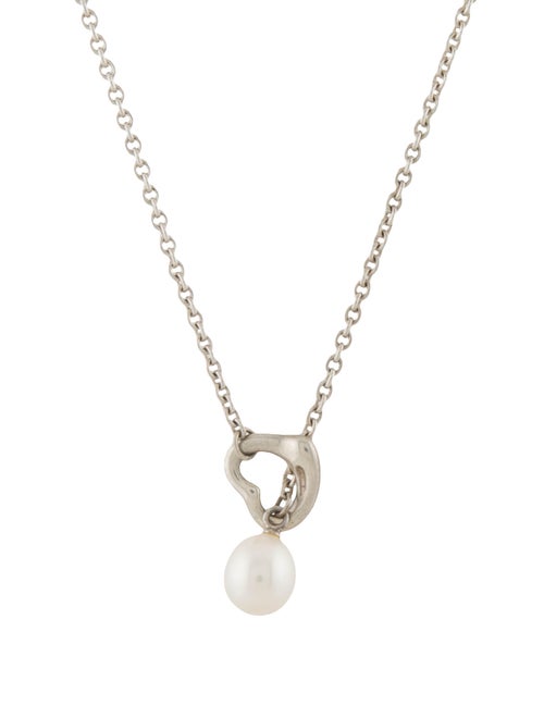 Tiffany & Co. Pearl Open Heart Lariat Necklace
