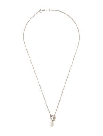 Tiffany & Co. Pearl Open Heart Lariat Necklace