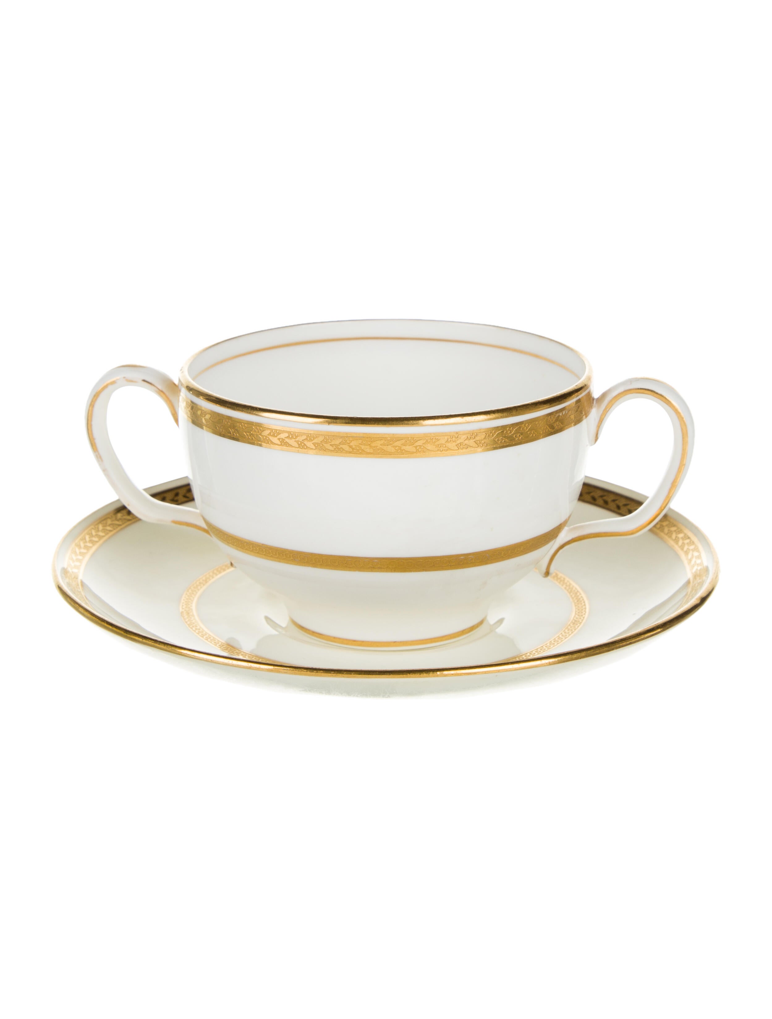 Tiffany & Co. 8Piece Mintons Soup Bowl & Underplate Set Gold, 8