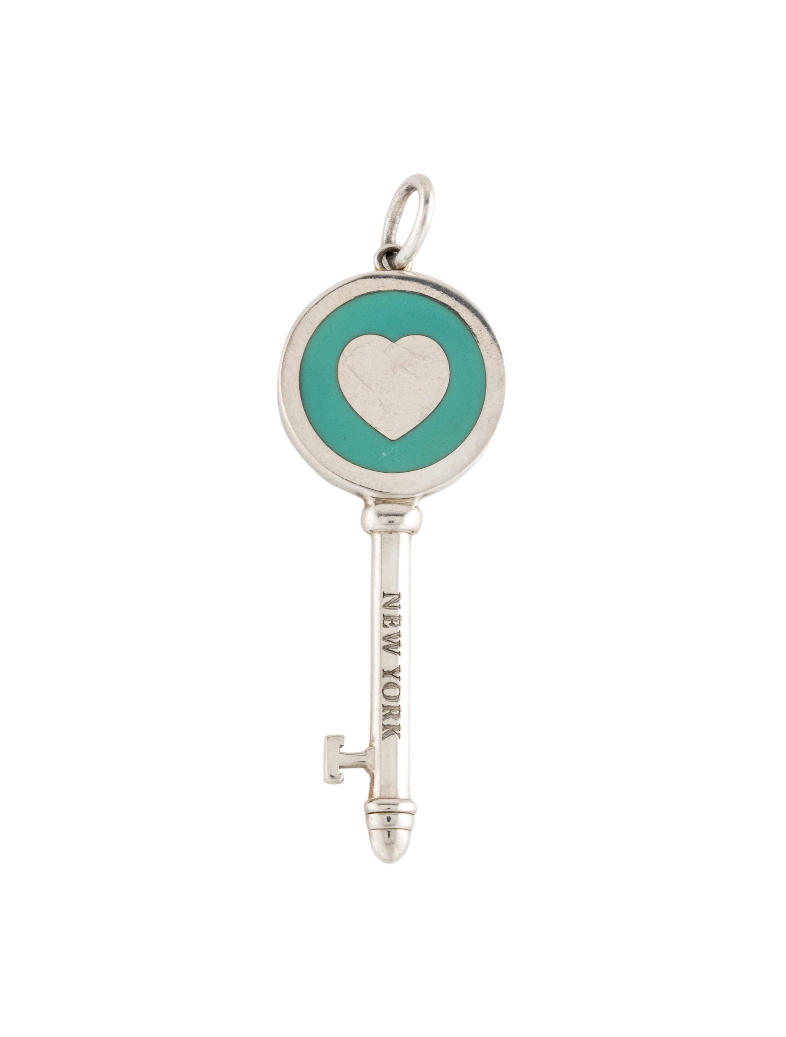 Tiffany & Co. Enamel Circle Heart Key Pendant