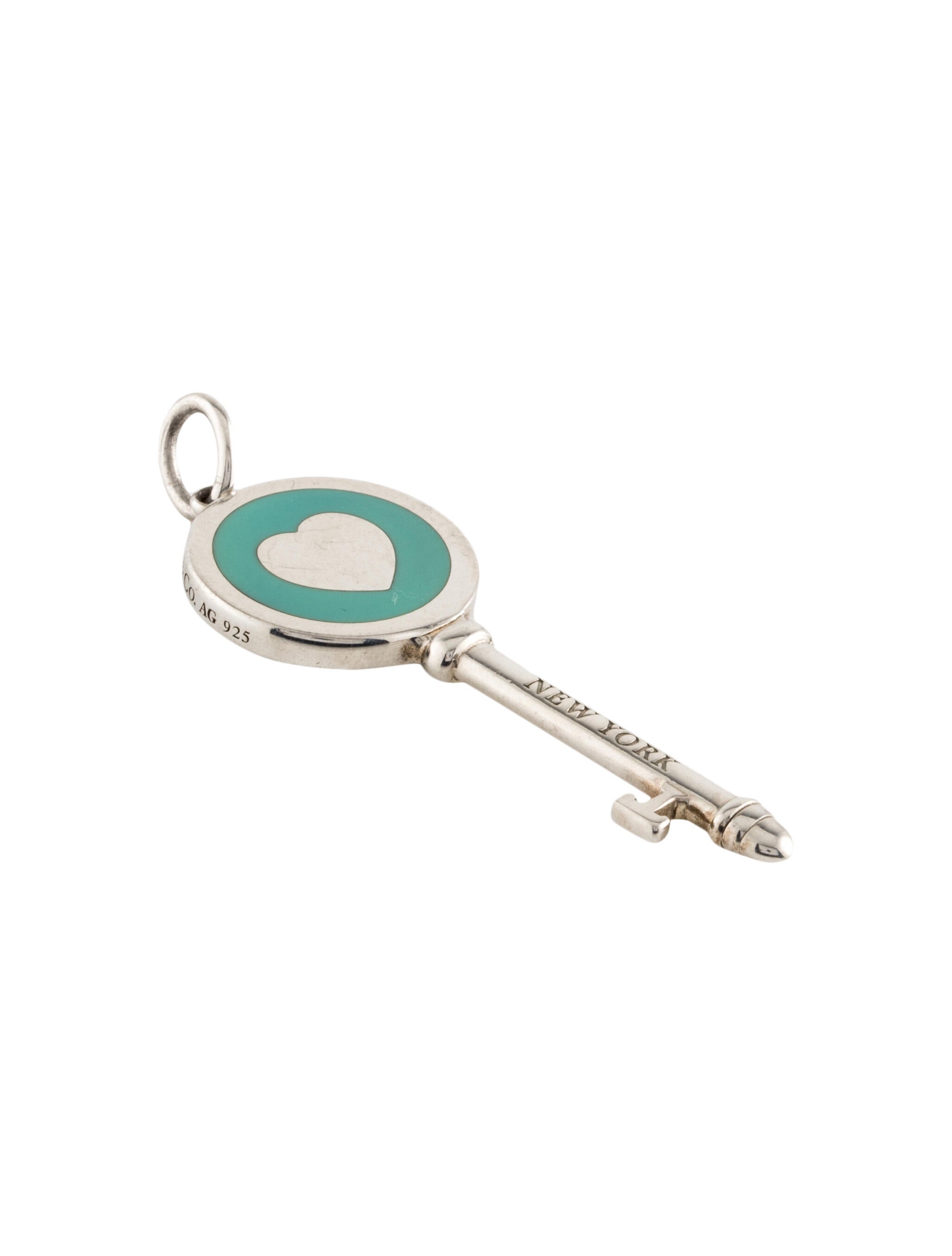 Tiffany & Co. Enamel Circle Heart Key Pendant