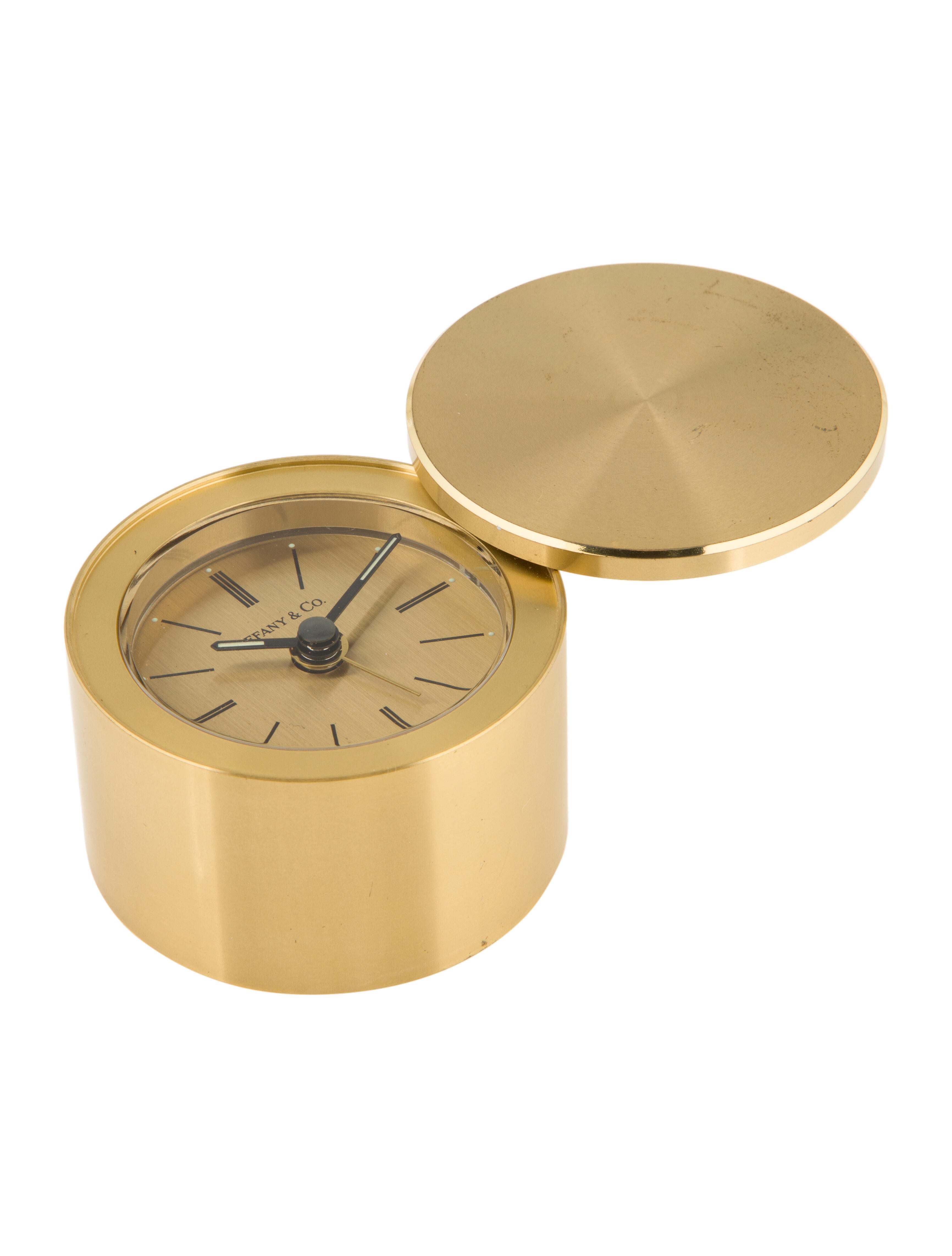 Tiffany & Co. Swivel Travel Alarm Clock Gold TIF225210 The RealReal