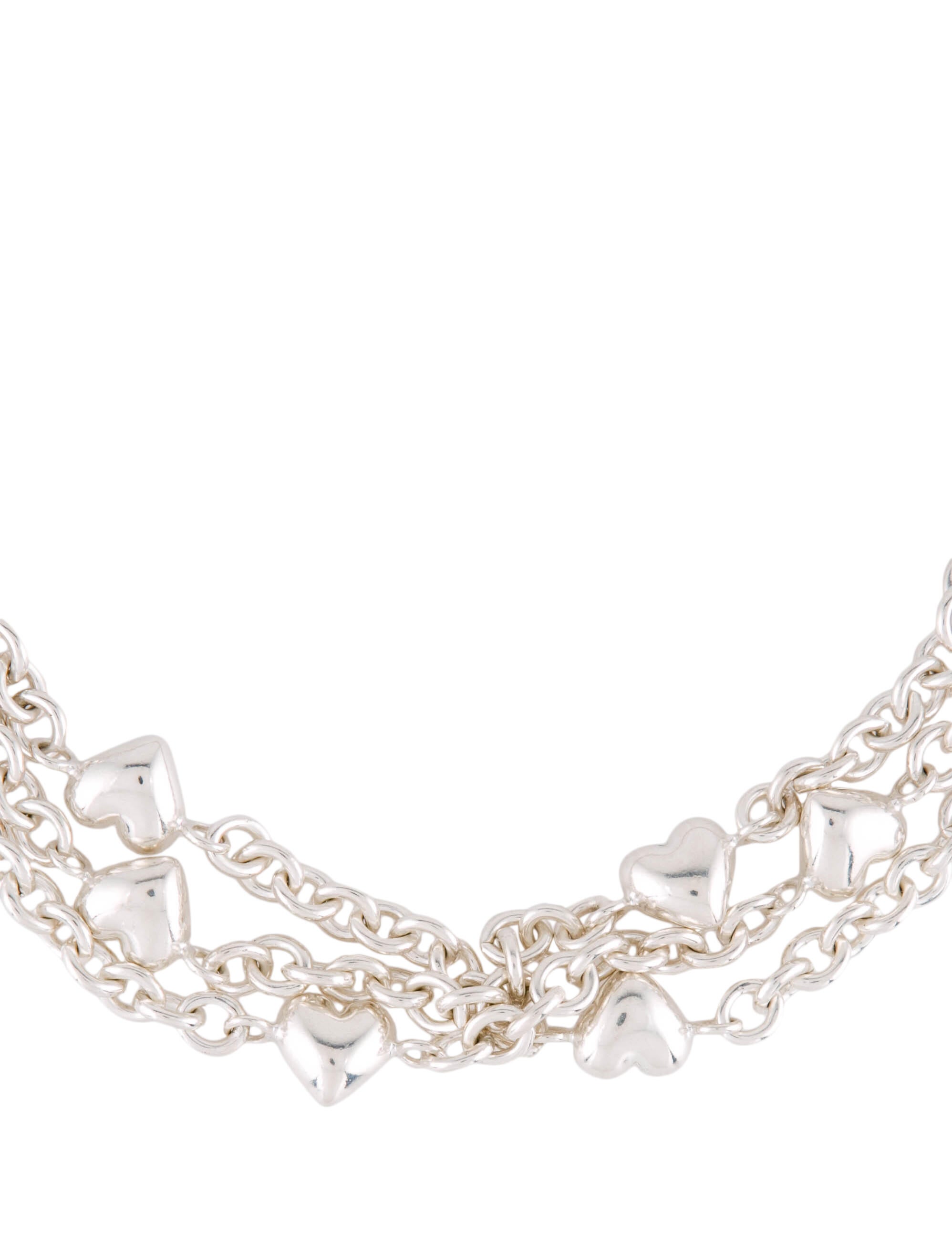 Tiffany & Co. Multistrand Heart Link Chain Necklace