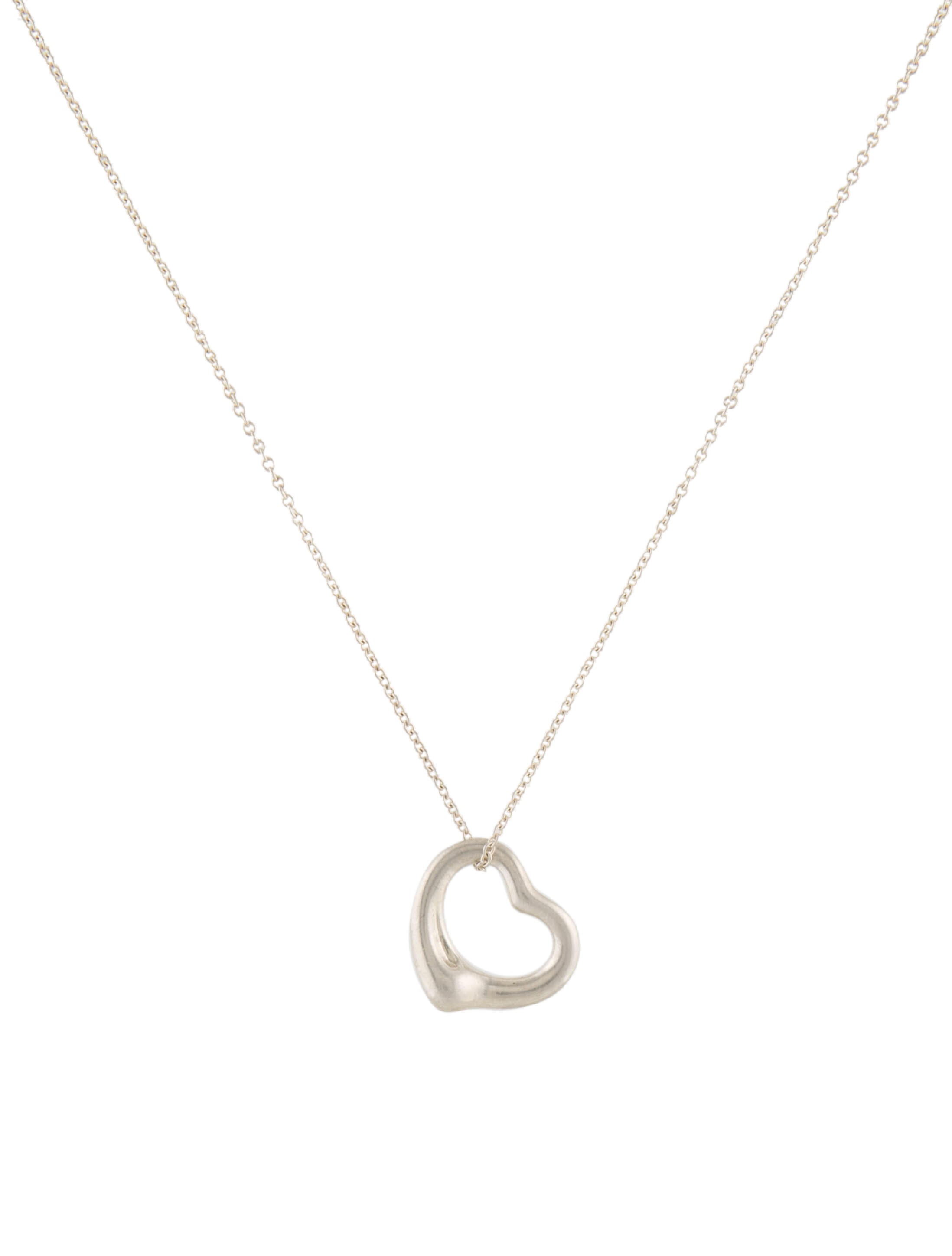 Tiffany & Co. 18K Diamond Loving Heart Pendant Necklace 18K White