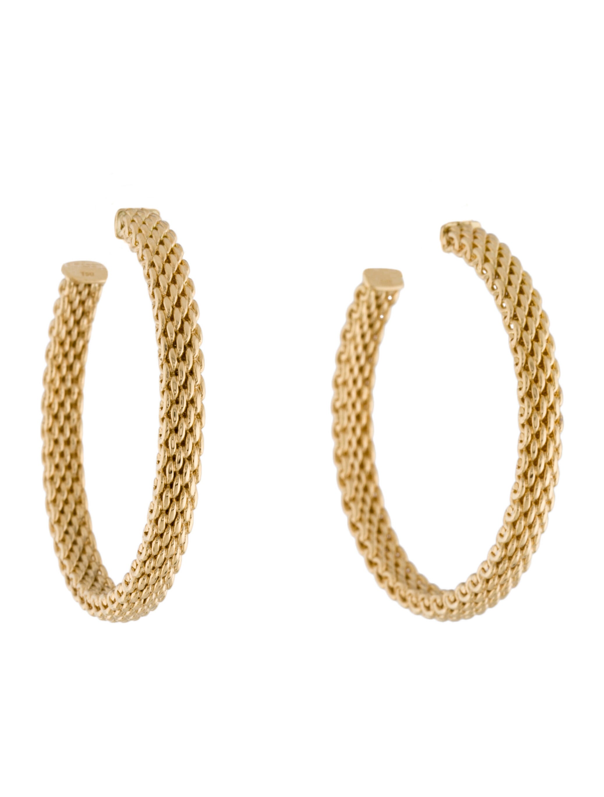 Tiffany & Co. 18K Somerset Mesh Hoop Earrings 18K Yellow Gold Hoop