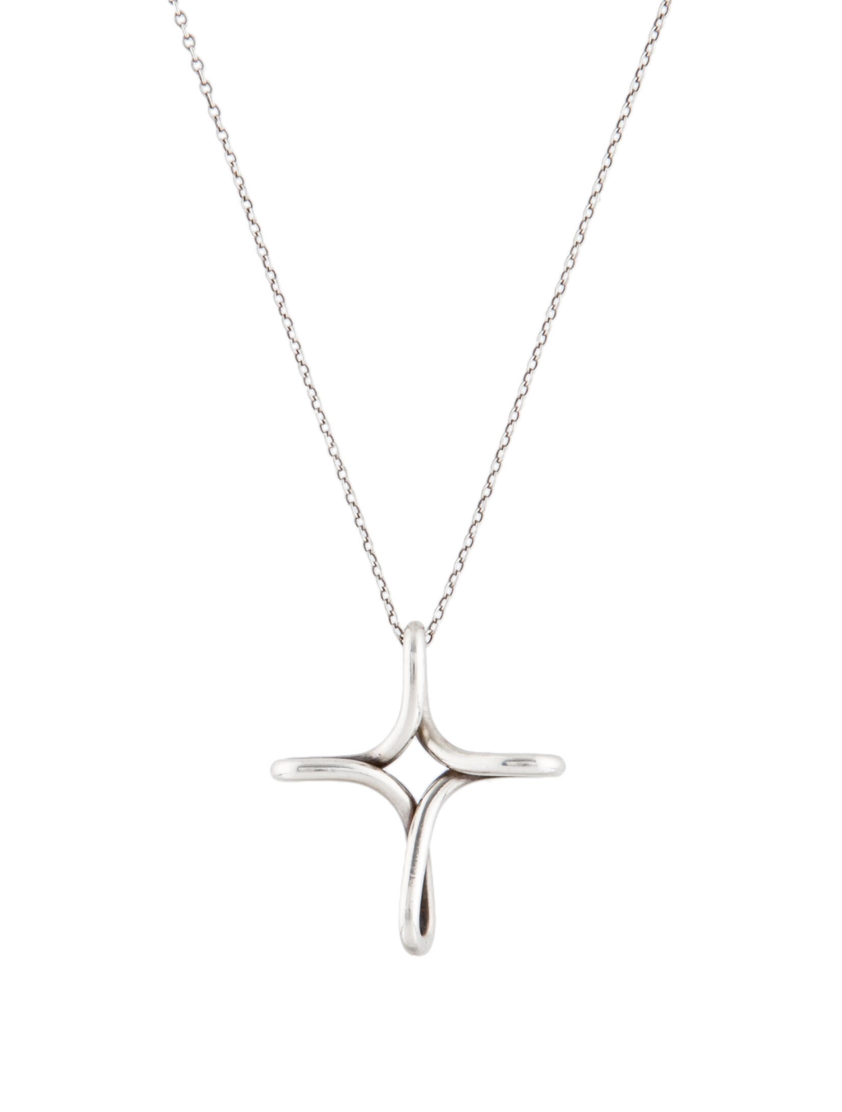 Tiffany & Co. Infinity Cross Pendant Necklace Sterling Silver Pendant Necklace, Necklaces