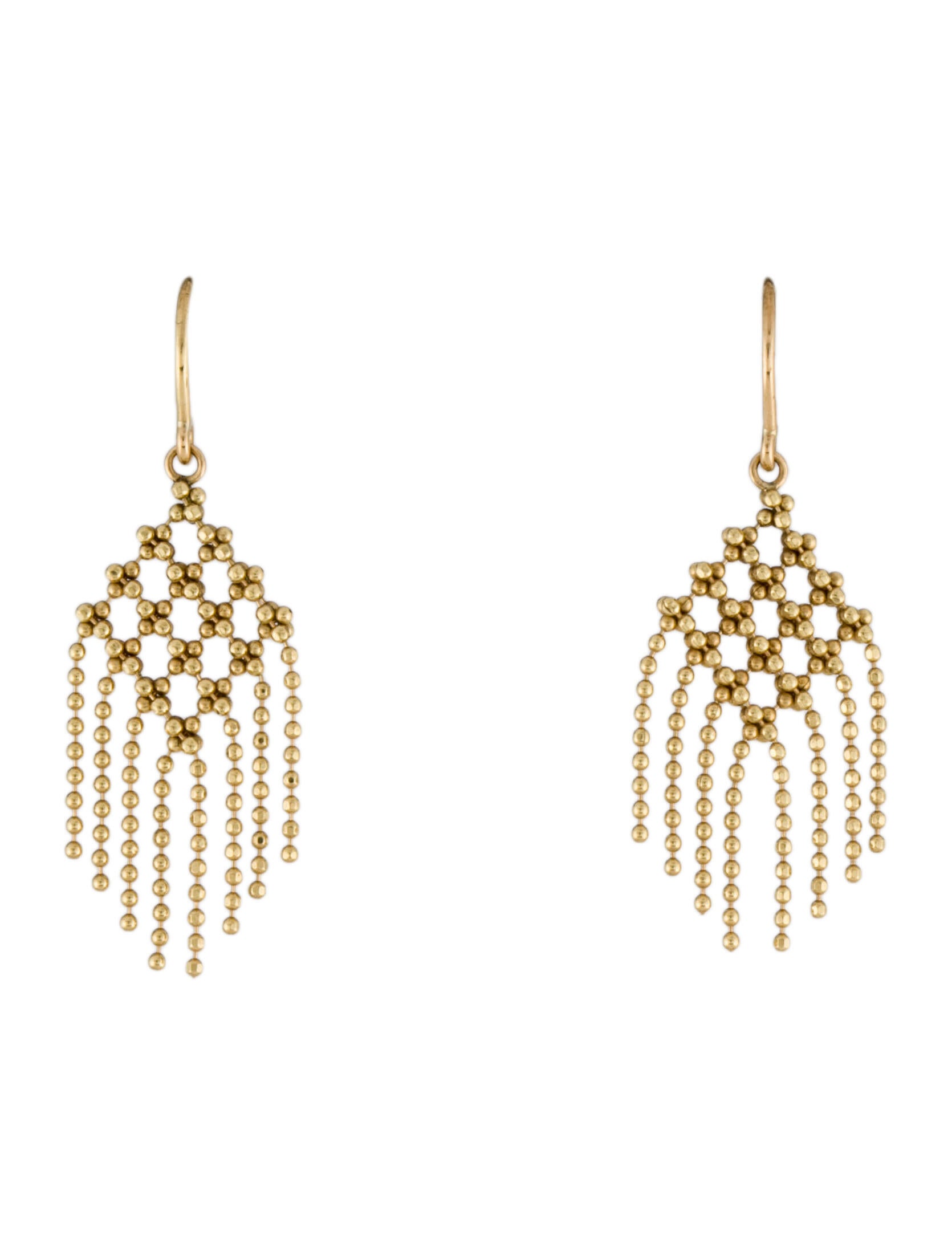Tiffany & Co. 18K Fringe Drop Earrings 18K Yellow Gold Chandelier