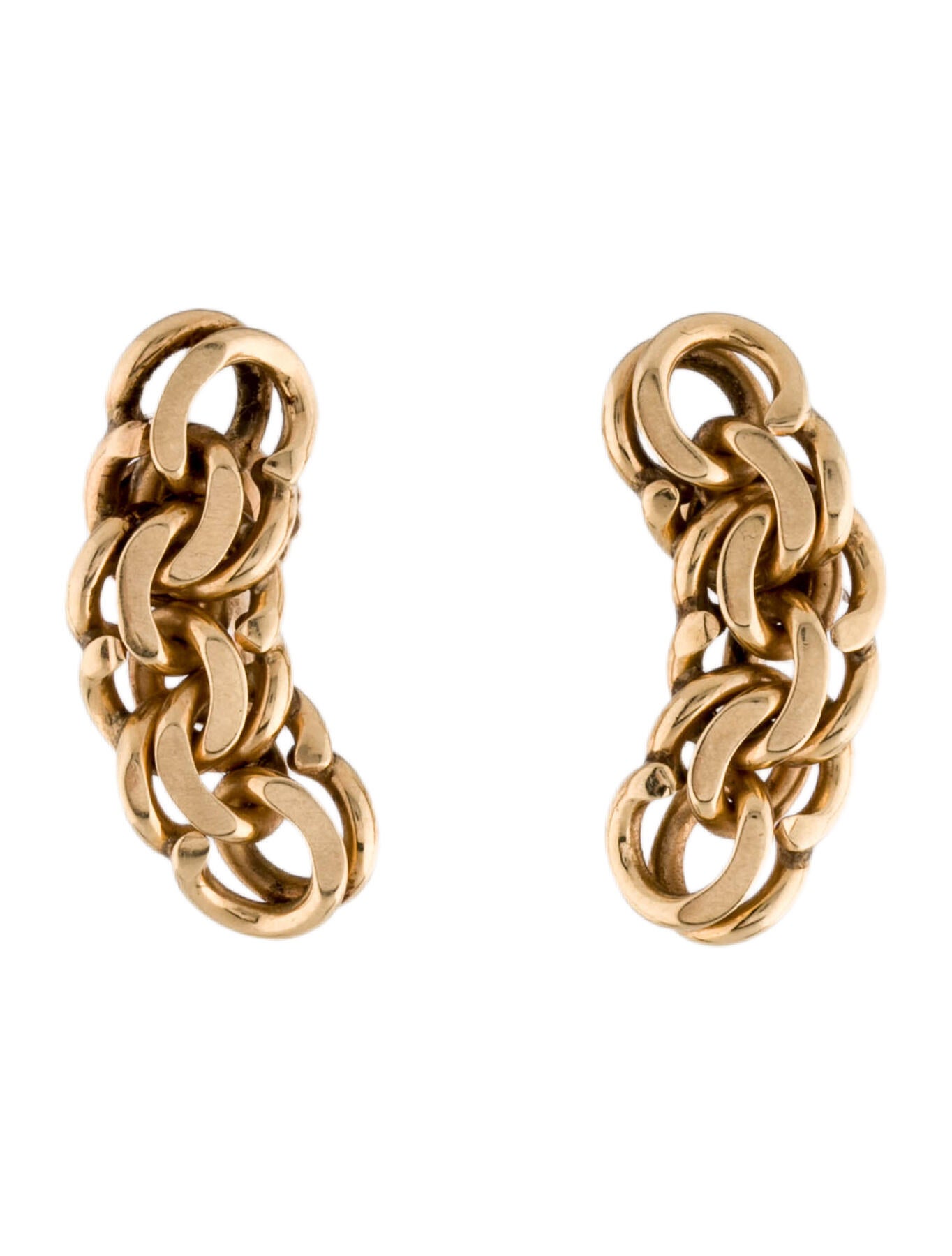 David Yurman TwoTone Belmont Curb Link Drop Earrings 14K Yellow Gold