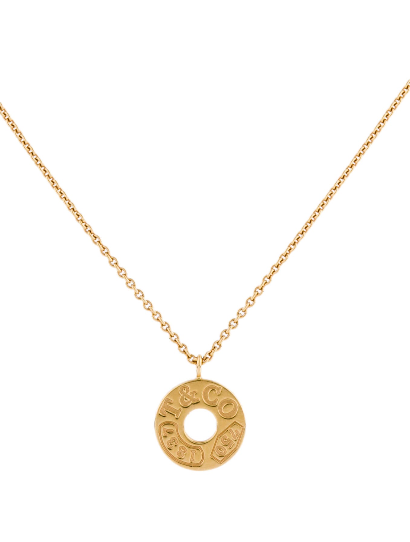 Tiffany & Co. 18K 1837 Circle Pendant Necklace
