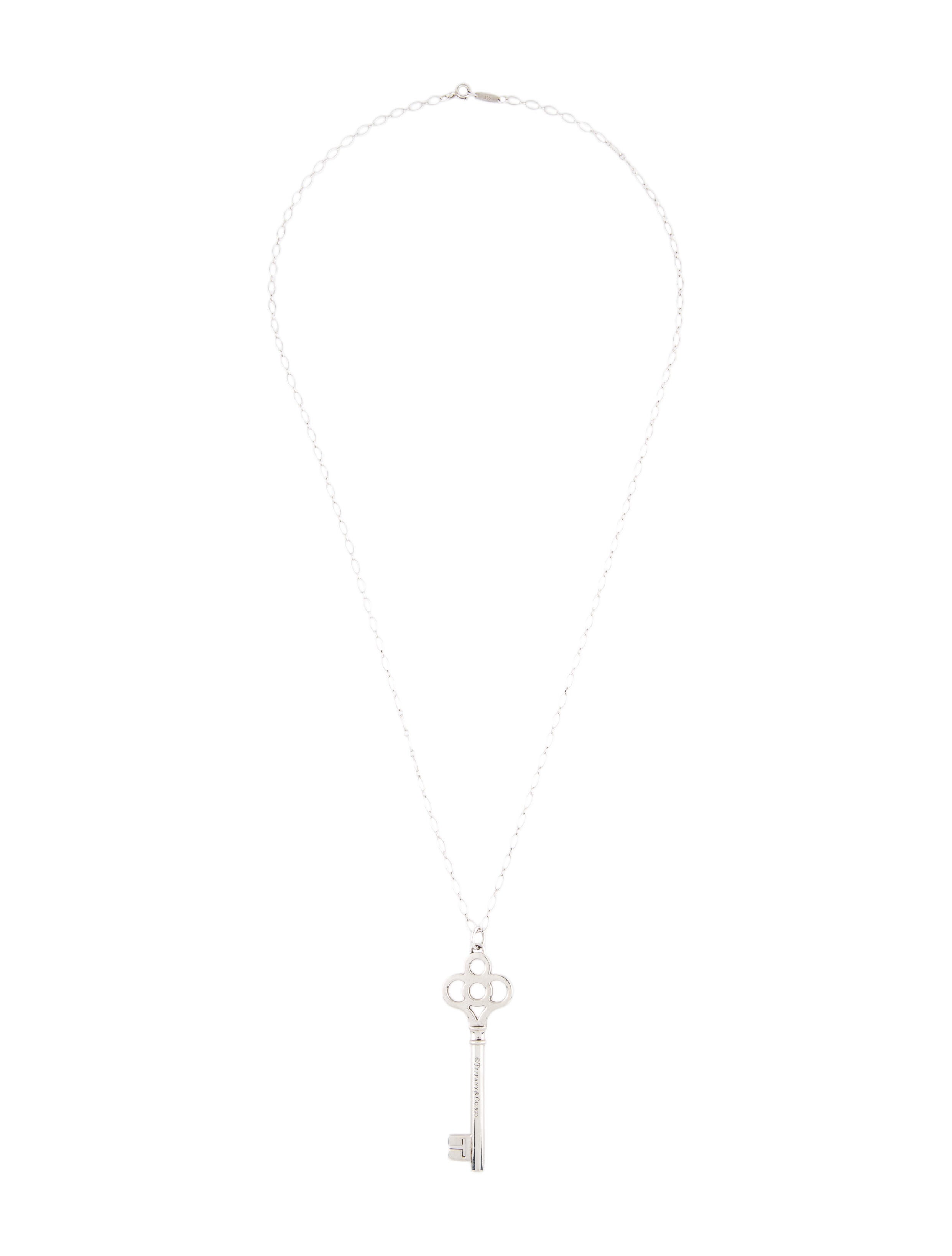 Tiffany & Co. Key Pendant Necklace Sterling Silver Pendant Necklace