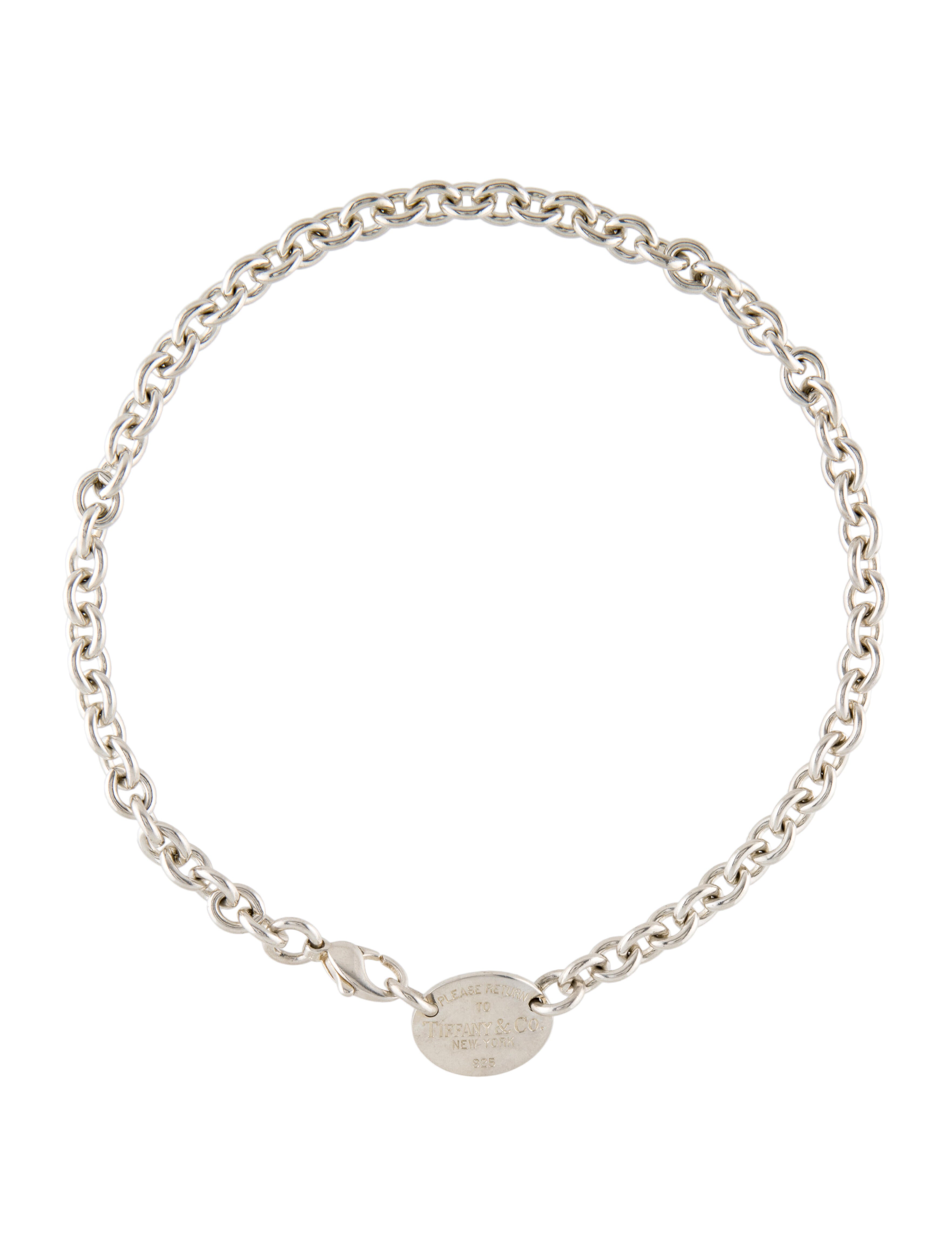 Tiffany & Co. Return to Tiffany Oval Tag Choker Necklace Sterling